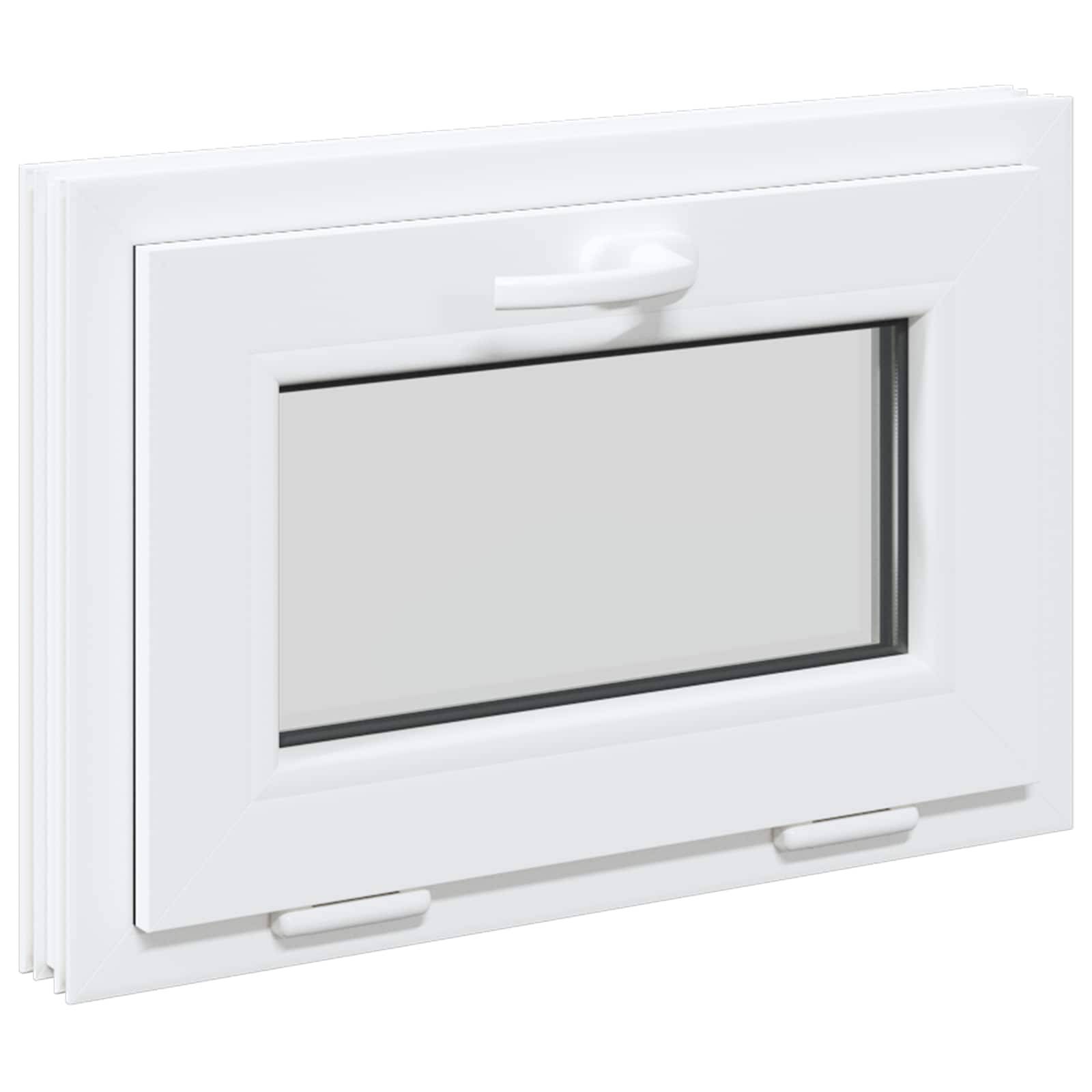 vidaXL Kellerfenster RISOR 60 x 40 cm PVC und Glas Weiß