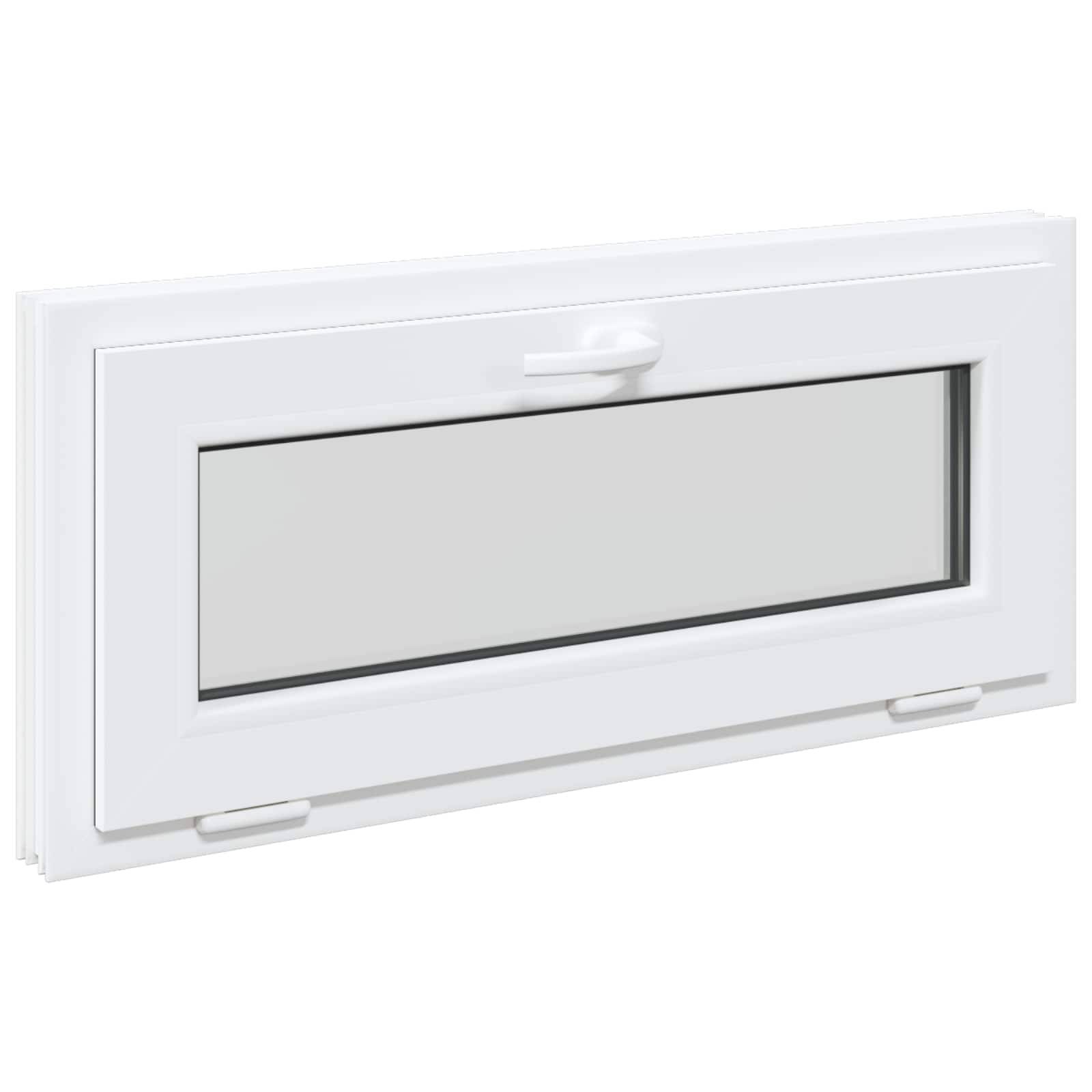 vidaXL Kellerfenster RISOR 90 x 40 cm PVC und Glas Weiß