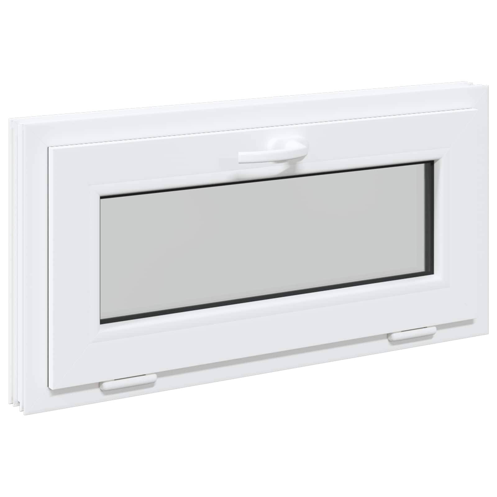 vidaXL Kellerfenster RISOR 80 x 40 cm PVC und Glas Weiß