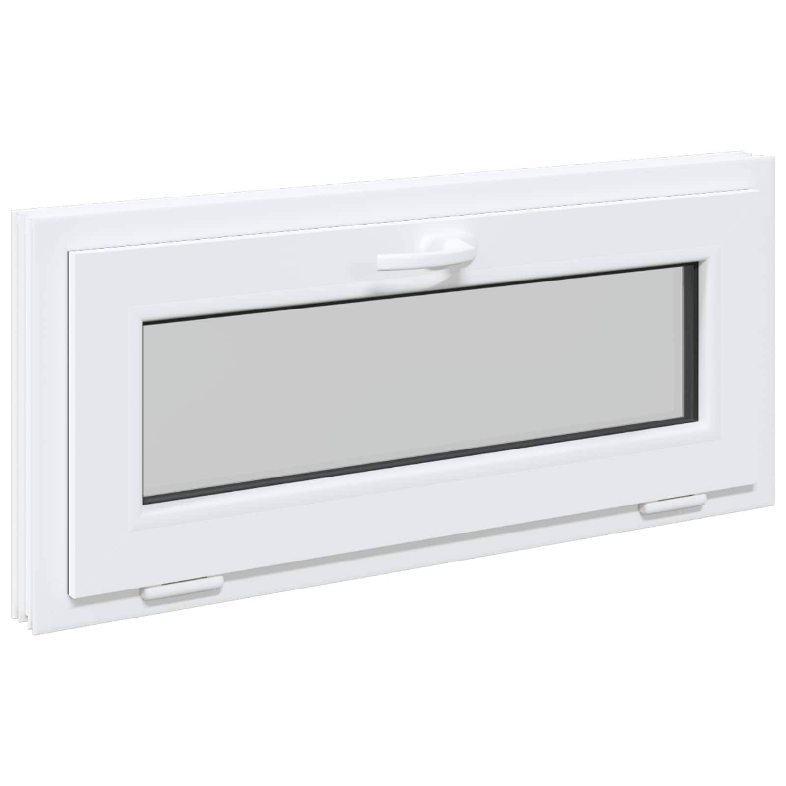 vidaXL Kellerfenster RISOR 90 x 40 cm PVC und Glas Weiß