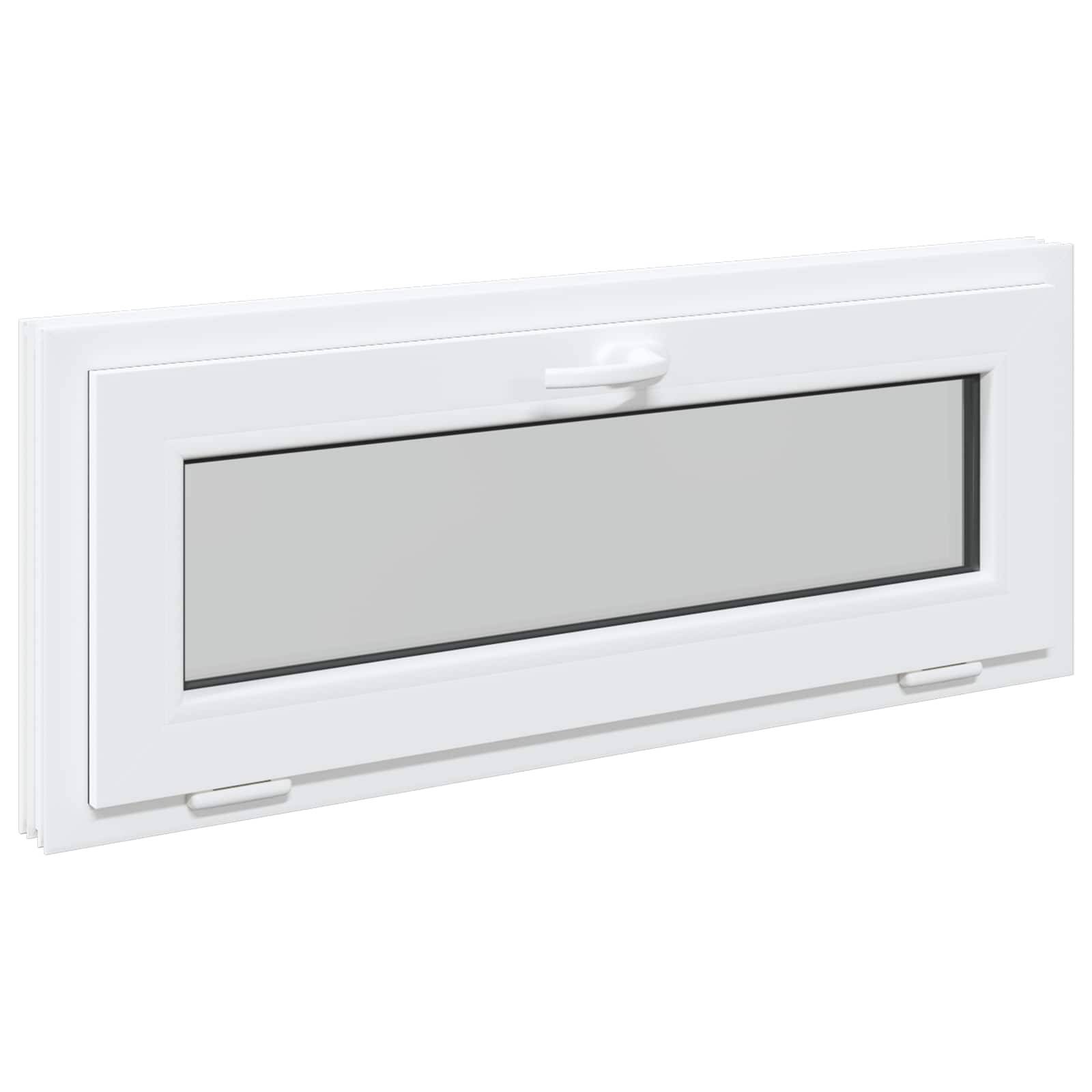 vidaXL Kellerfenster RISOR 110 x 40 cm PVC und Glas Weiß