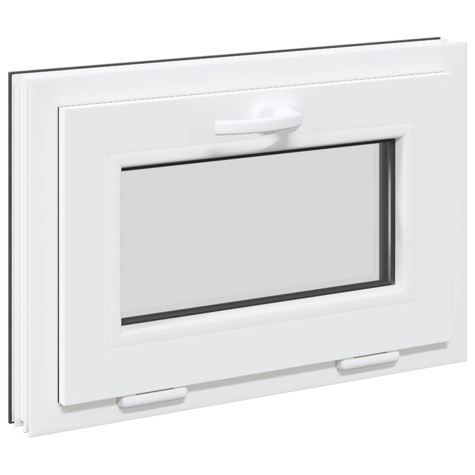 vidaXL Kellerfenster RISOR 60 x 40 cm PVC und Glas Anthrazit