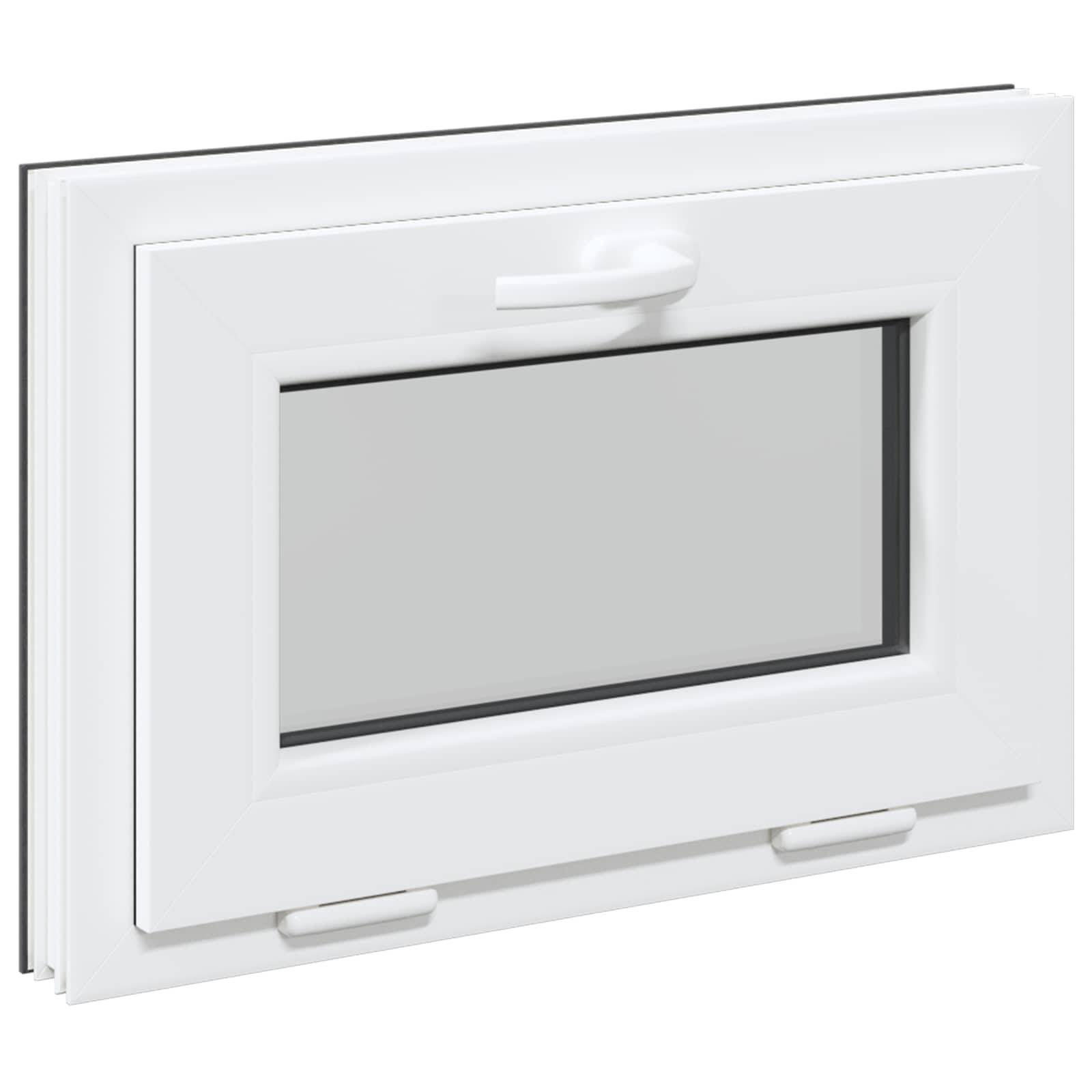 vidaXL Kellerfenster RISOR 60 x 40 cm PVC und Glas Anthrazit