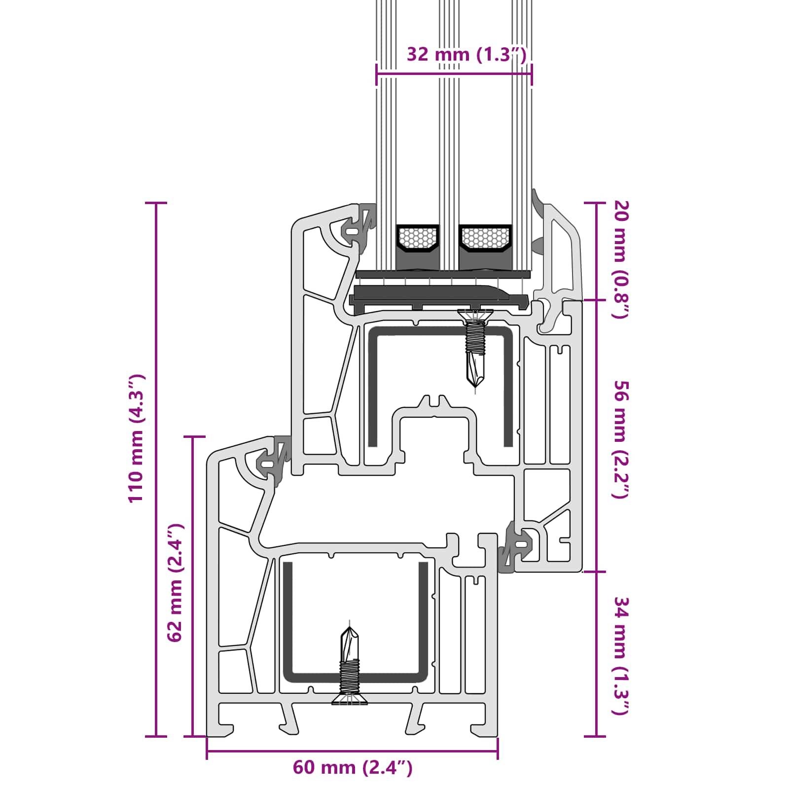 vidaXL Kellerfenster RISOR 90 x 40 cm PVC und Glas Anthrazit