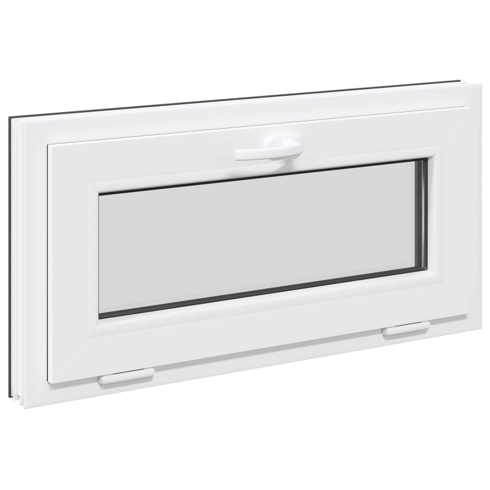 vidaXL Kellerfenster RISOR 80 x 40 cm PVC und Glas Anthrazit