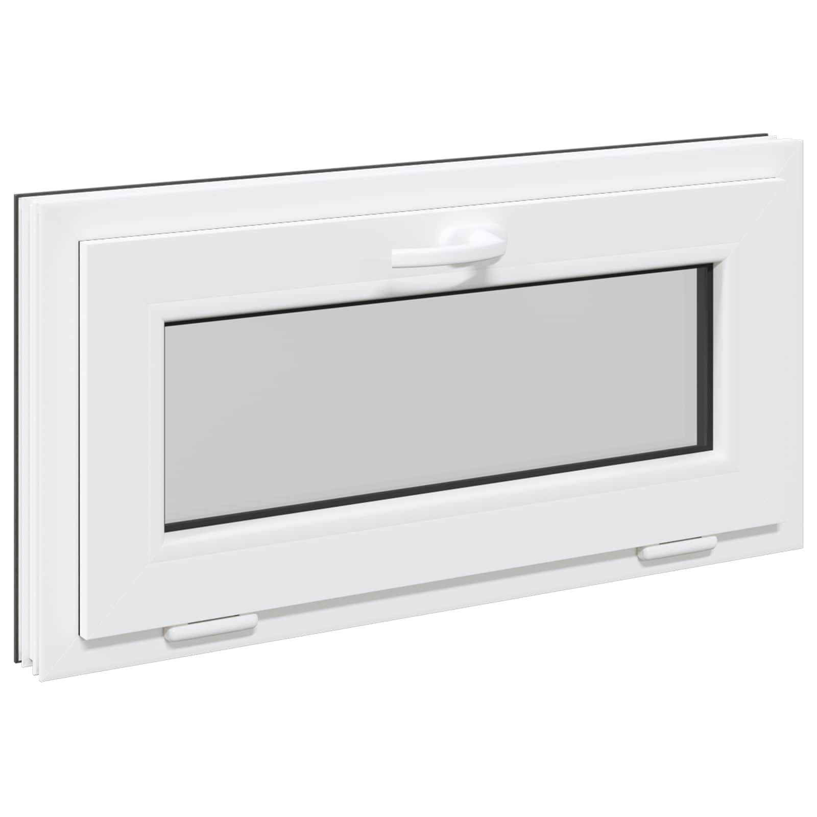 vidaXL Kellerfenster RISOR 80 x 40 cm PVC und Glas Anthrazit