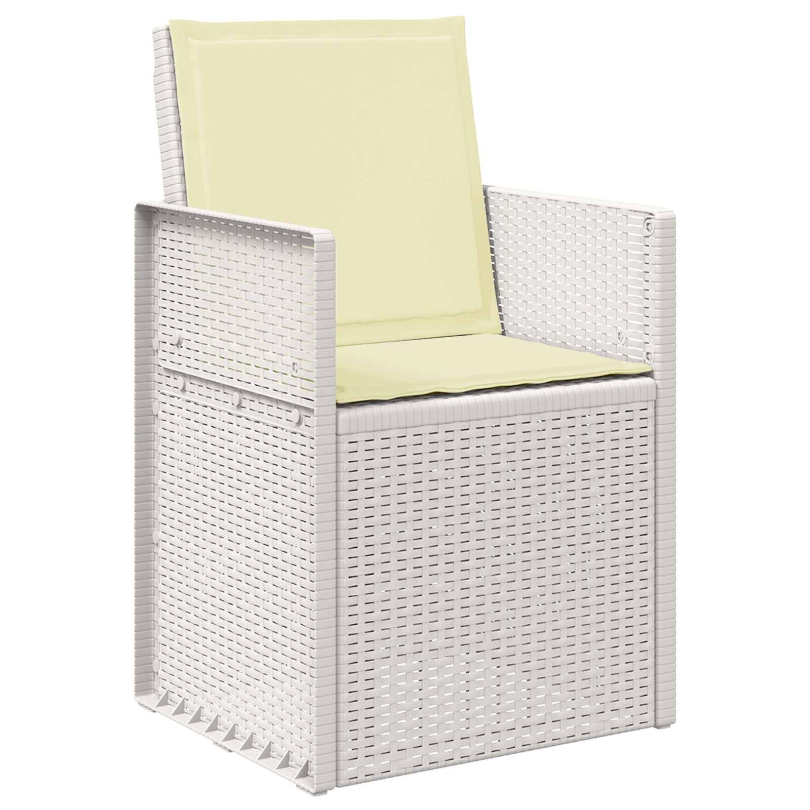 vidaXL Garten Esszimmerstühle 2 pcs Weiß und Creme PP