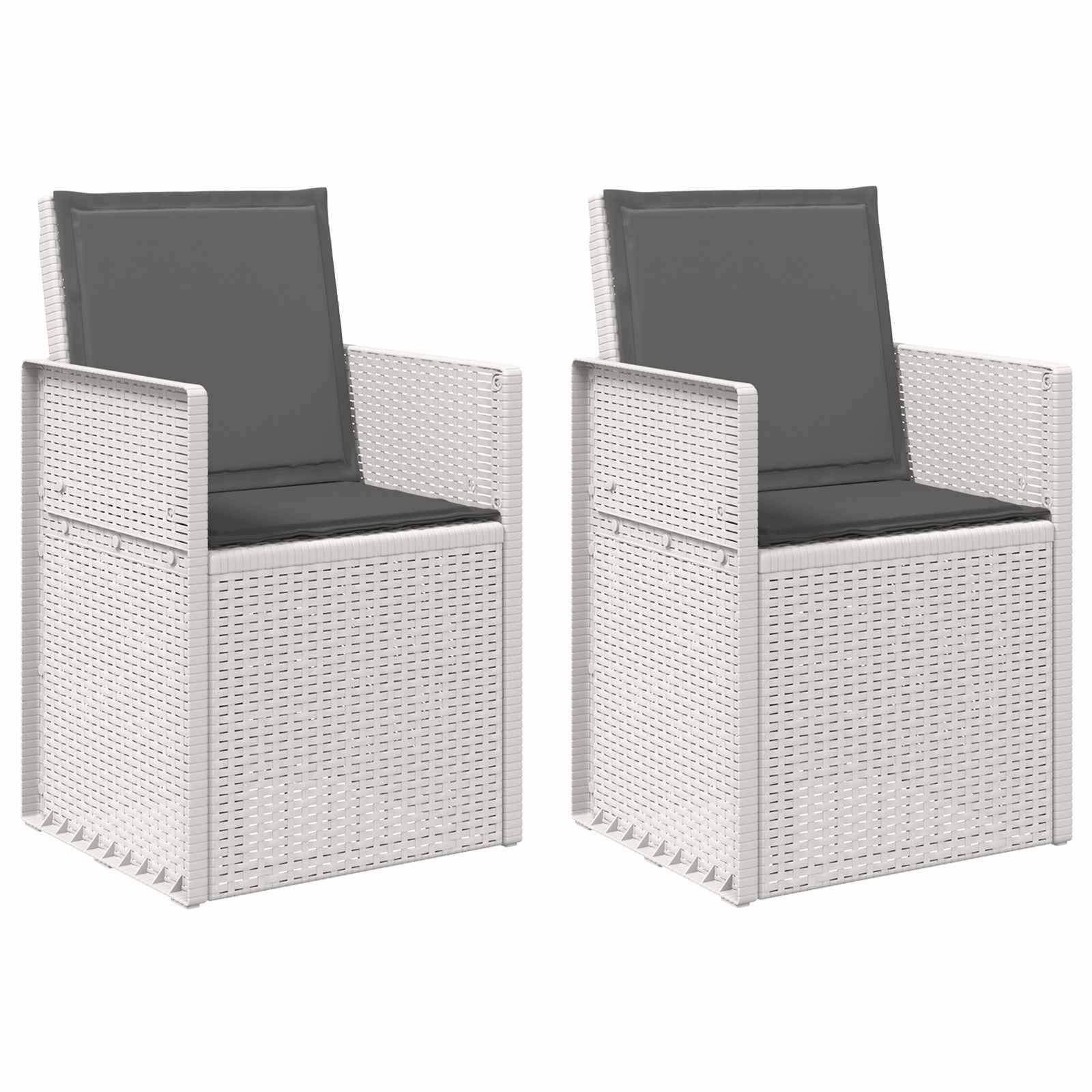 vidaXL Garten Esszimmerstühle 2 pcs Weiß und Anthrazit PP