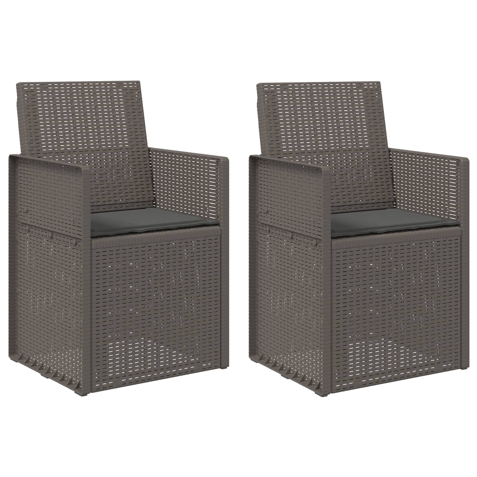 vidaXL Garten Esszimmerstühle 2 pcs Hellgrau und Anthrazit PP
