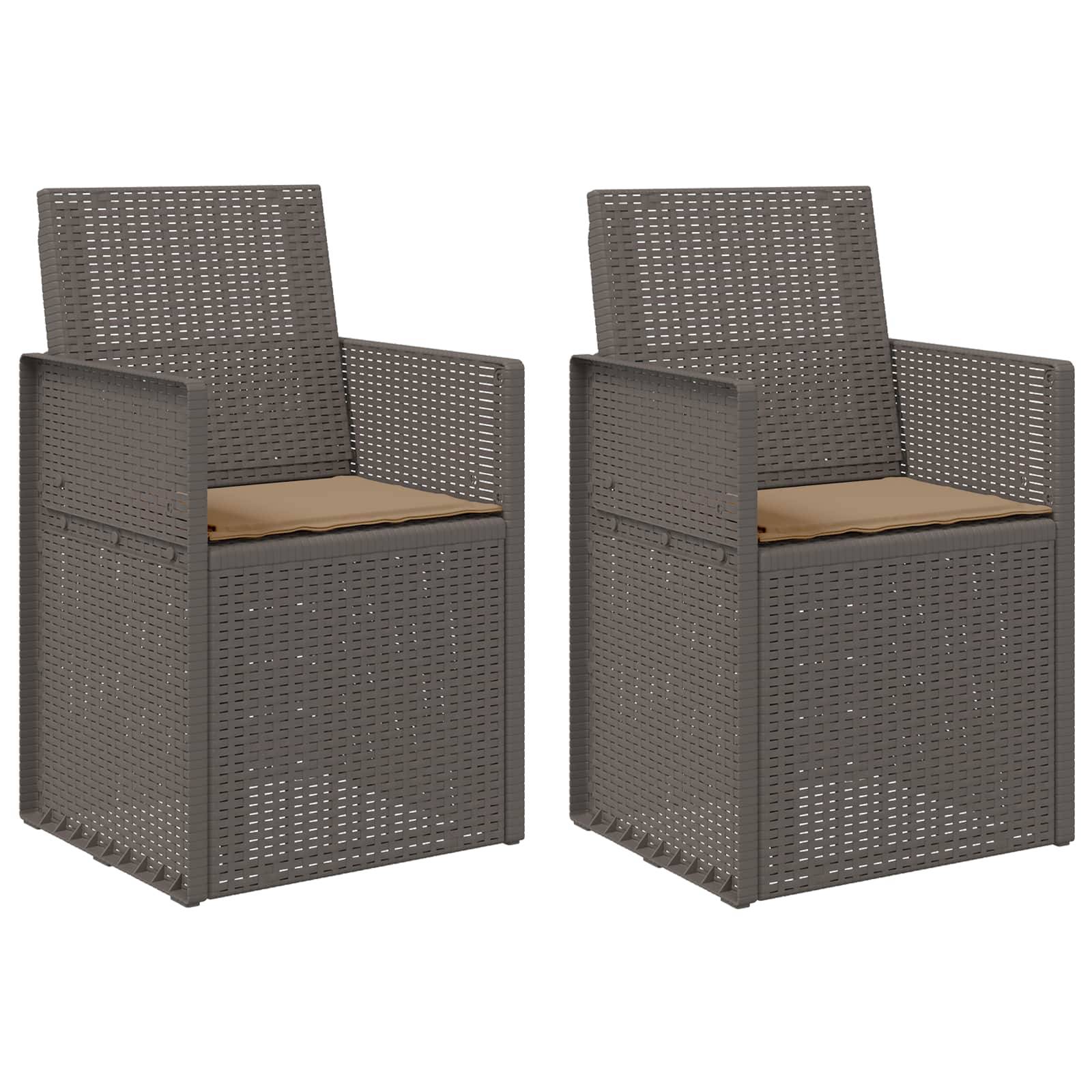 vidaXL Garten Esszimmerstühle 2 pcs Hellgrau und Taupe PP