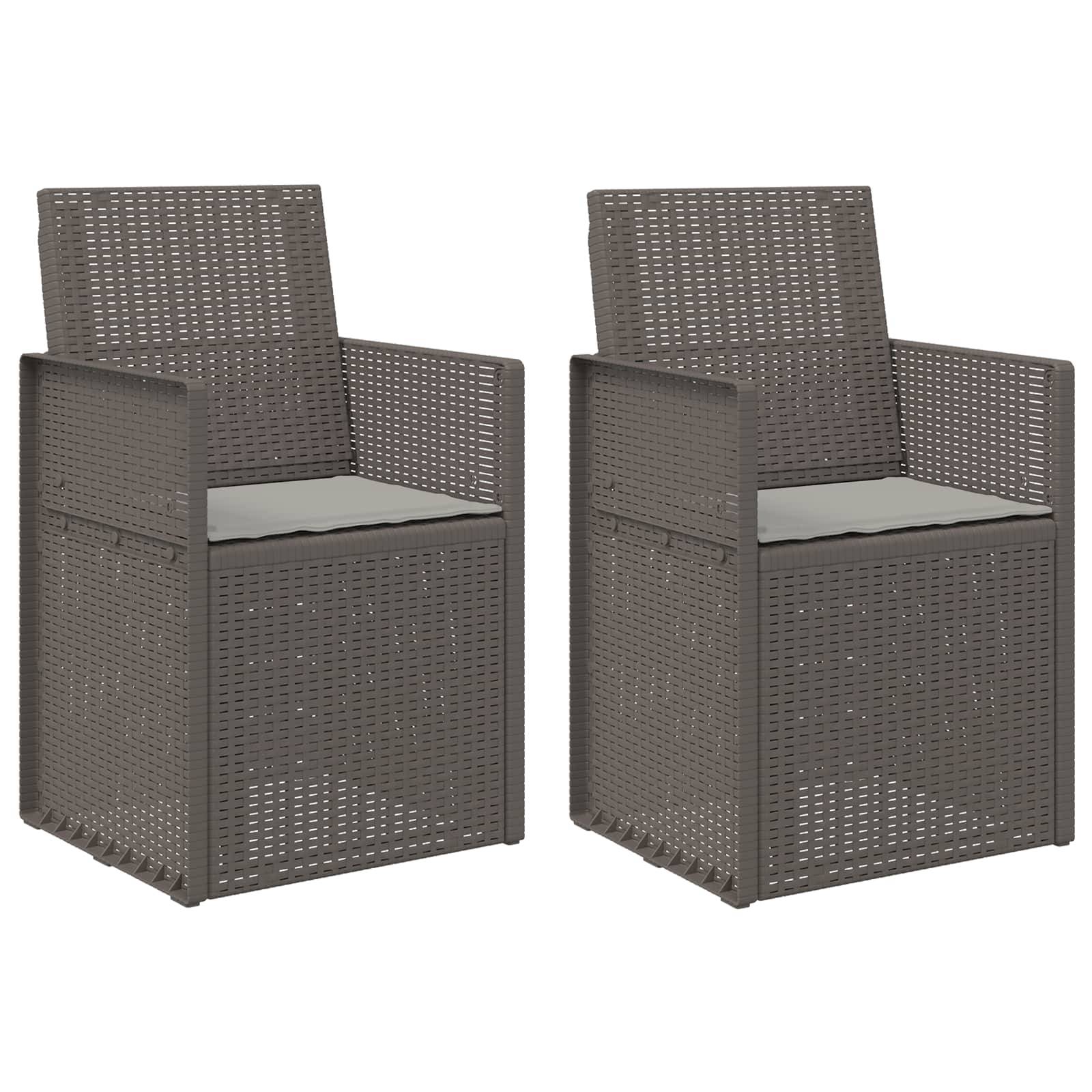 vidaXL Garten Esszimmerstühle 2 pcs Hellgrau PP