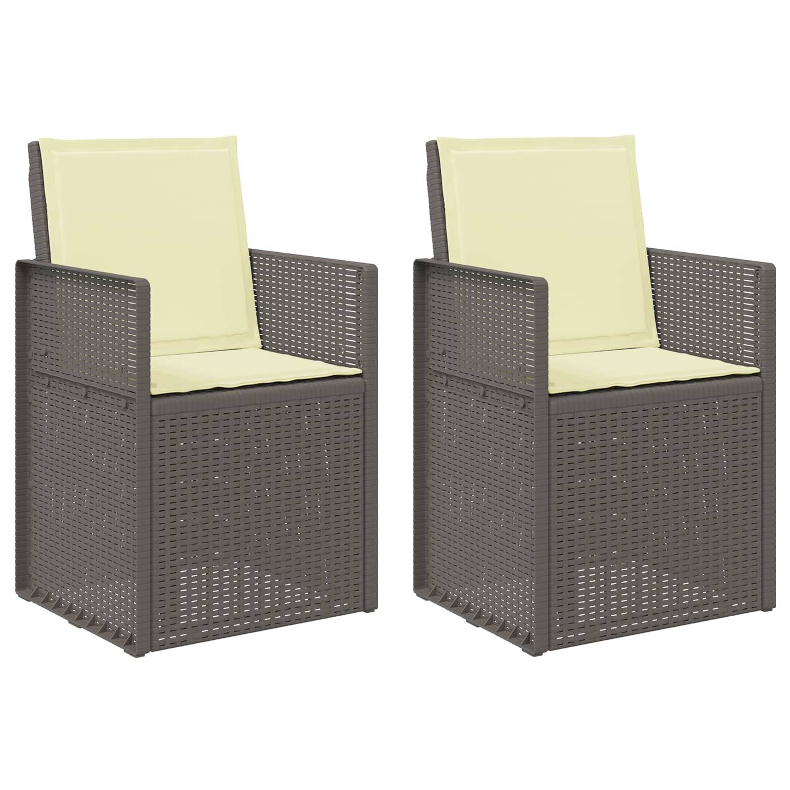 vidaXL Garten Esszimmerstühle 2 pcs Hellgrau und Creme PP
