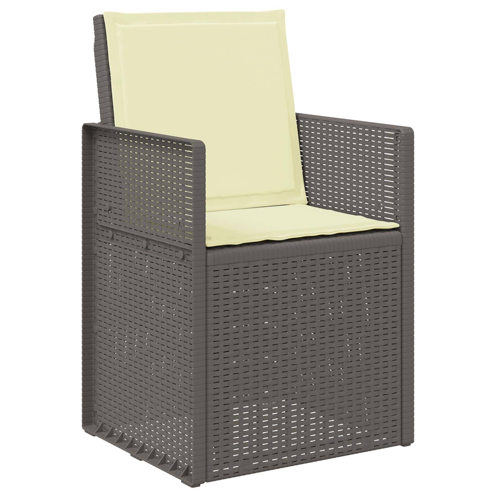 vidaXL Garten Esszimmerstühle 2 pcs Hellgrau und Creme PP
