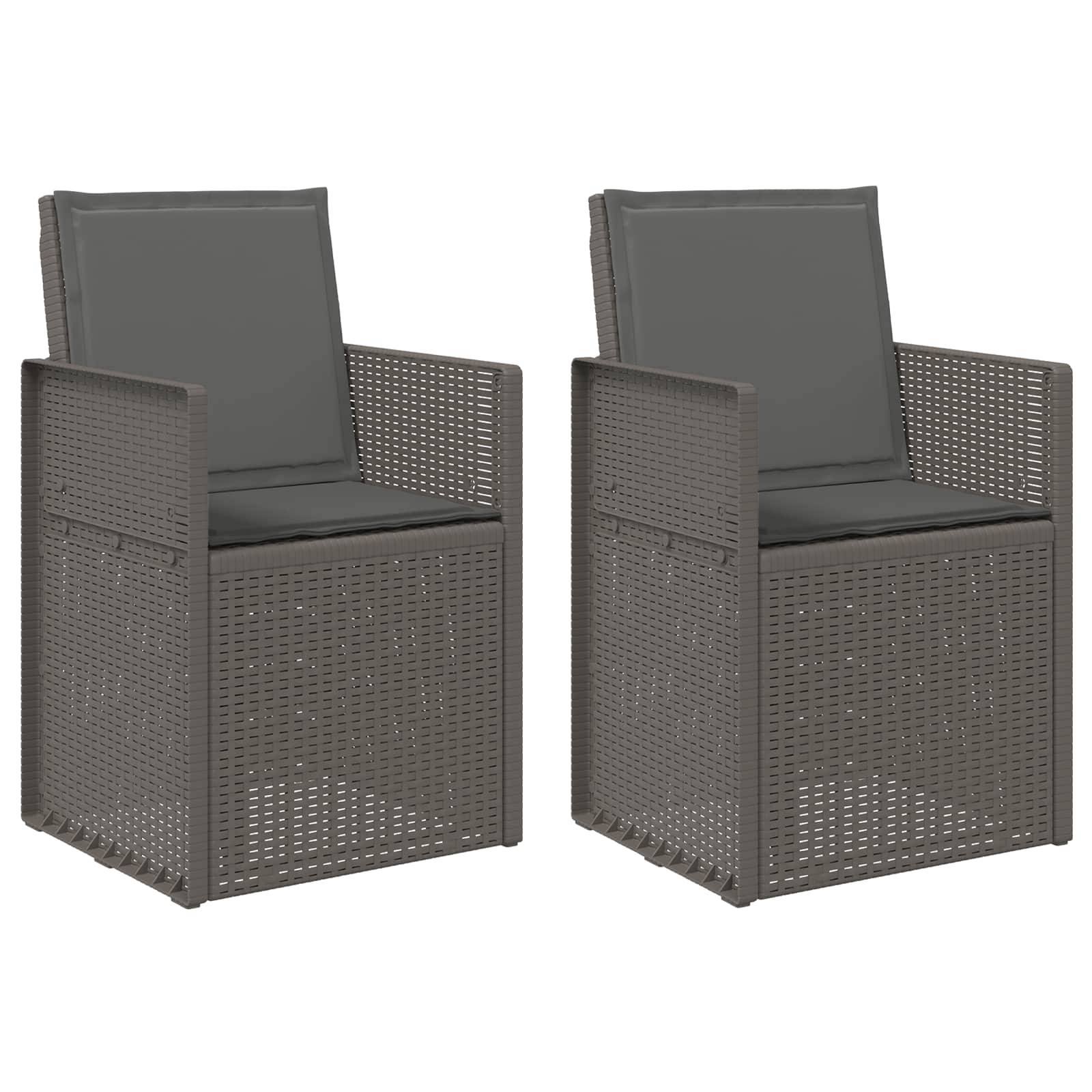 vidaXL Garten Esszimmerstühle 2 pcs Hellgrau und Anthrazit PP