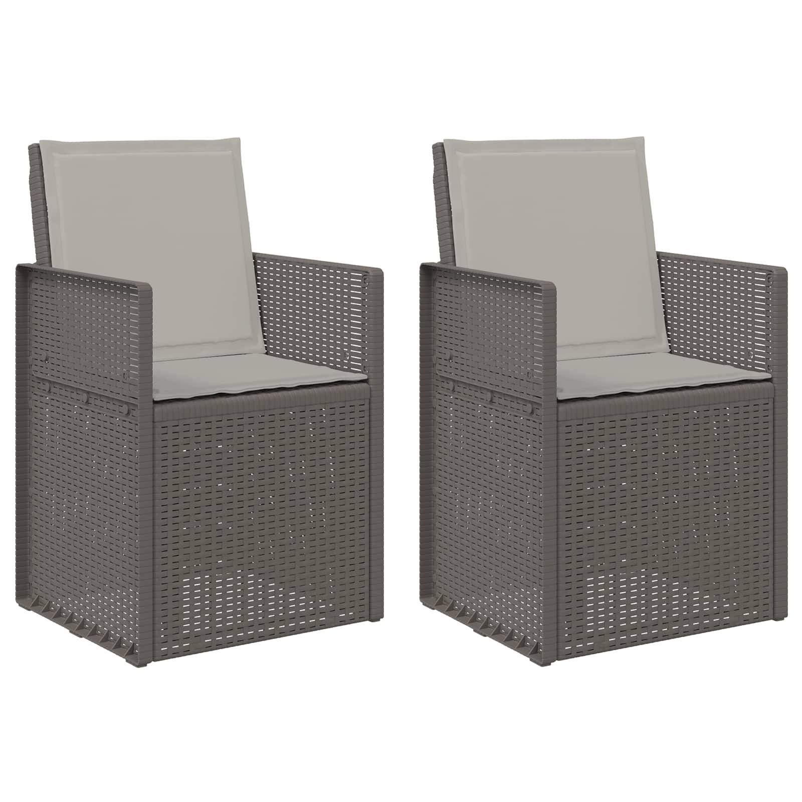 vidaXL Garten Esszimmerstühle 2 pcs Hellgrau PP