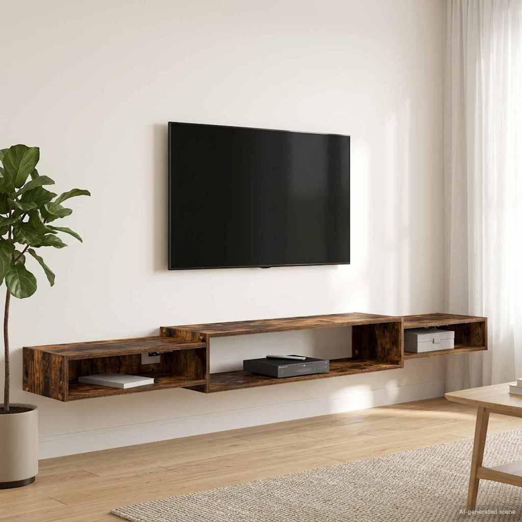 vidaXL Wandmontierter TV-Schrank Wandhalterung Geräucherte Eiche