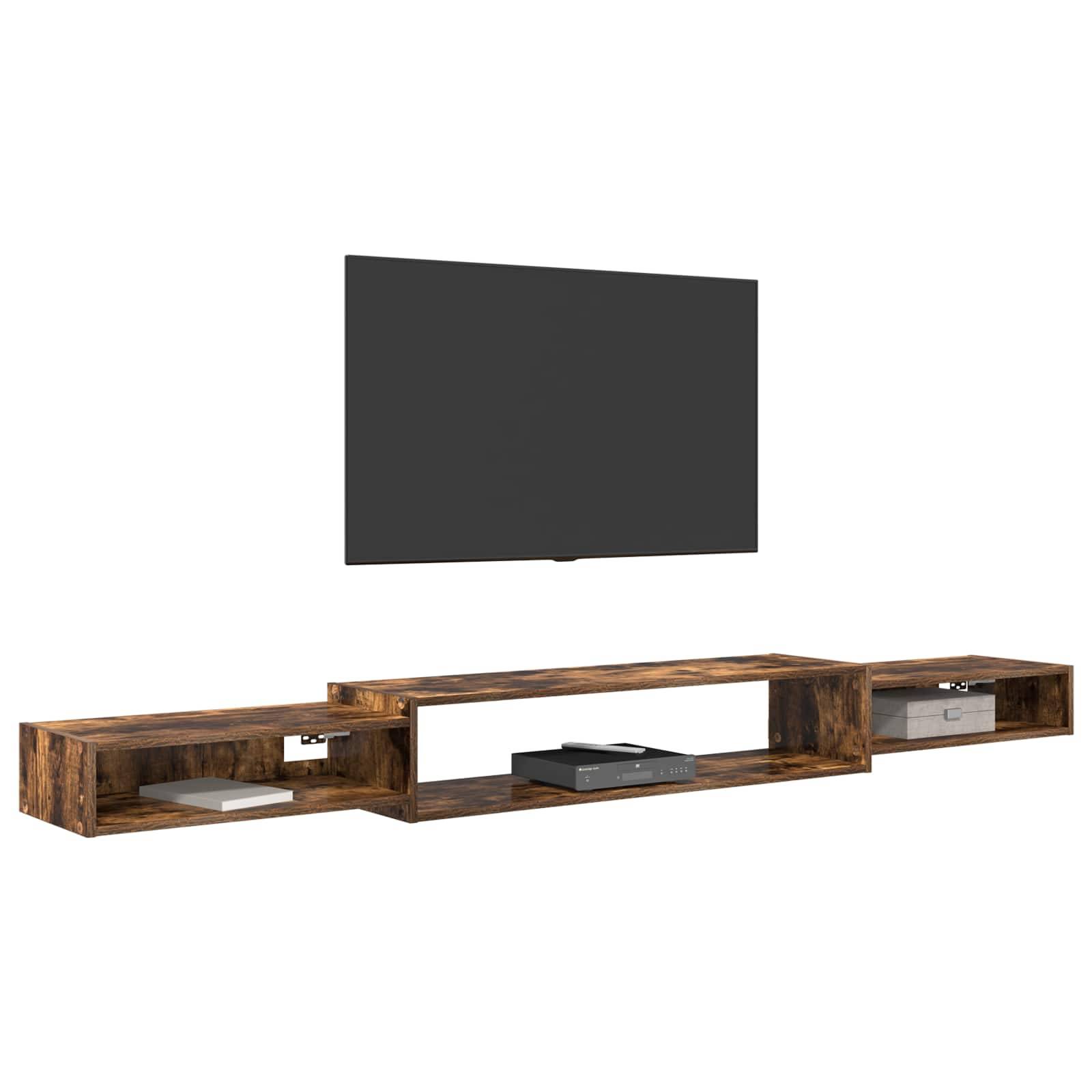 vidaXL Wandmontierter TV-Schrank Wandhalterung Geräucherte Eiche
