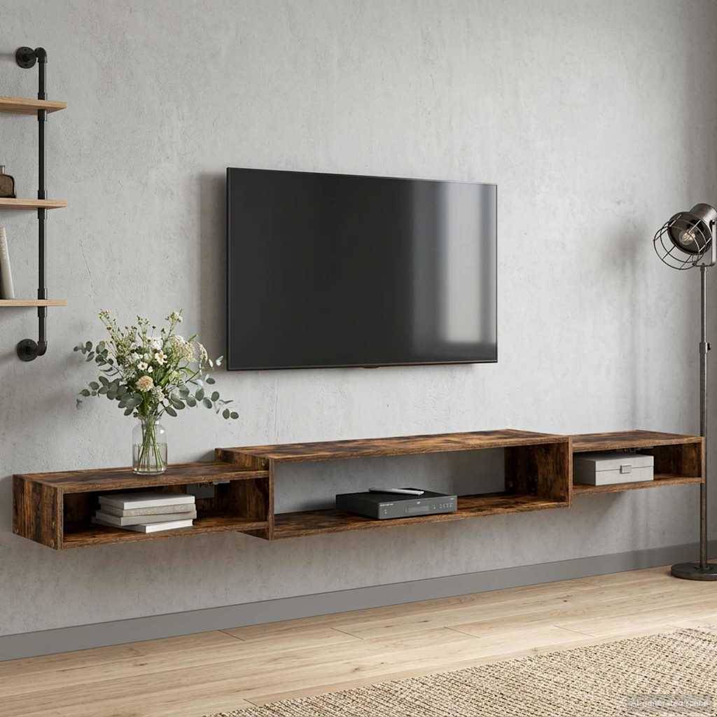 vidaXL Wandmontierter TV-Schrank Wandhalterung Geräucherte Eiche