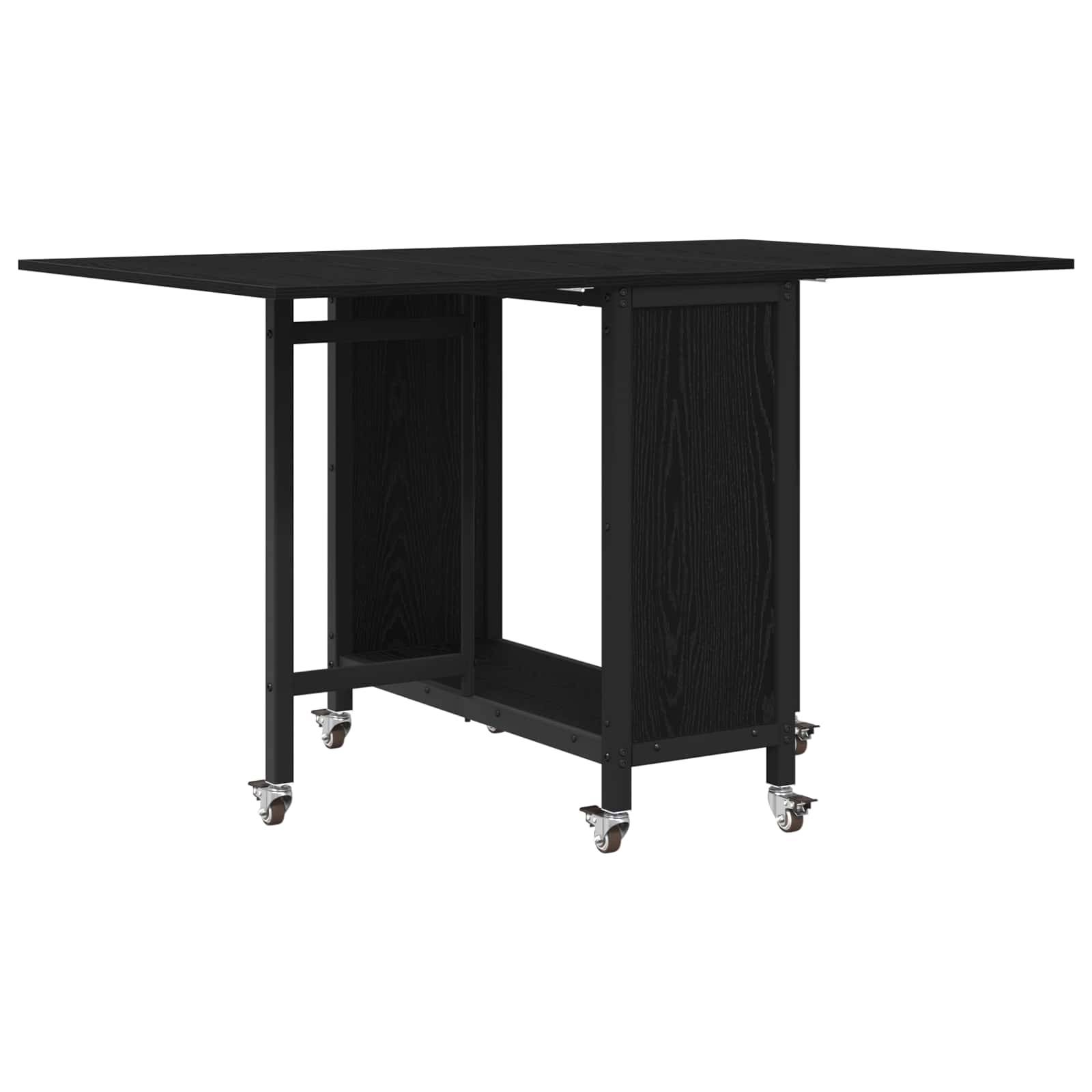 vidaXL Faltbarer Esstisch mit Rollen 130 x 80 x 76,5 cm Holzwerkstoff