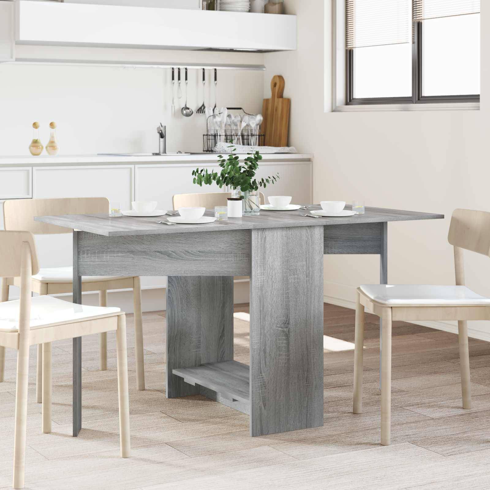 vidaXL Esstisch 138 x 70 x 73,5 cm Holzwerkstoff Grau Sonoma