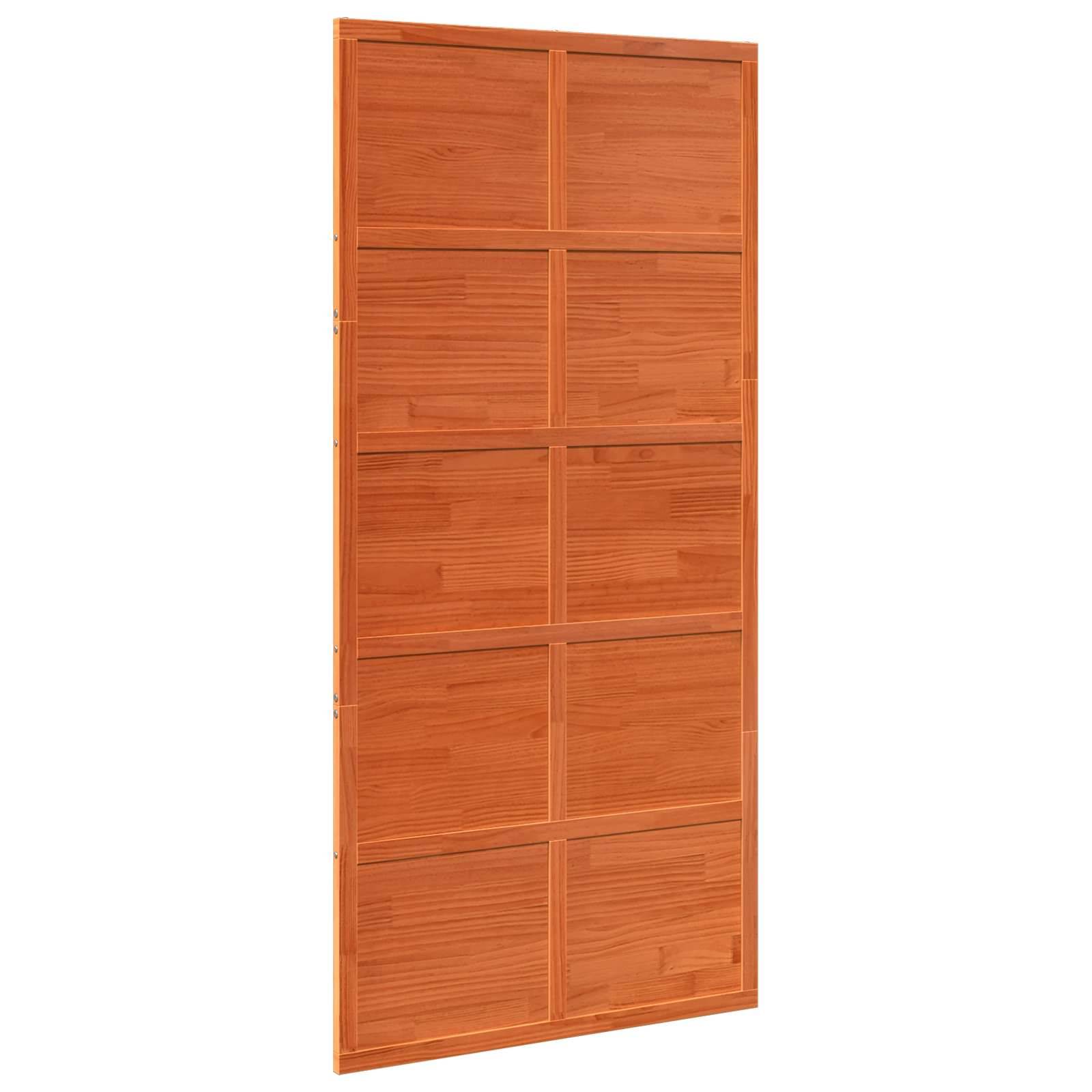 vidaXL Scheunentür Wachsbraun 100 x 208 cm Massives Kiefernholz
