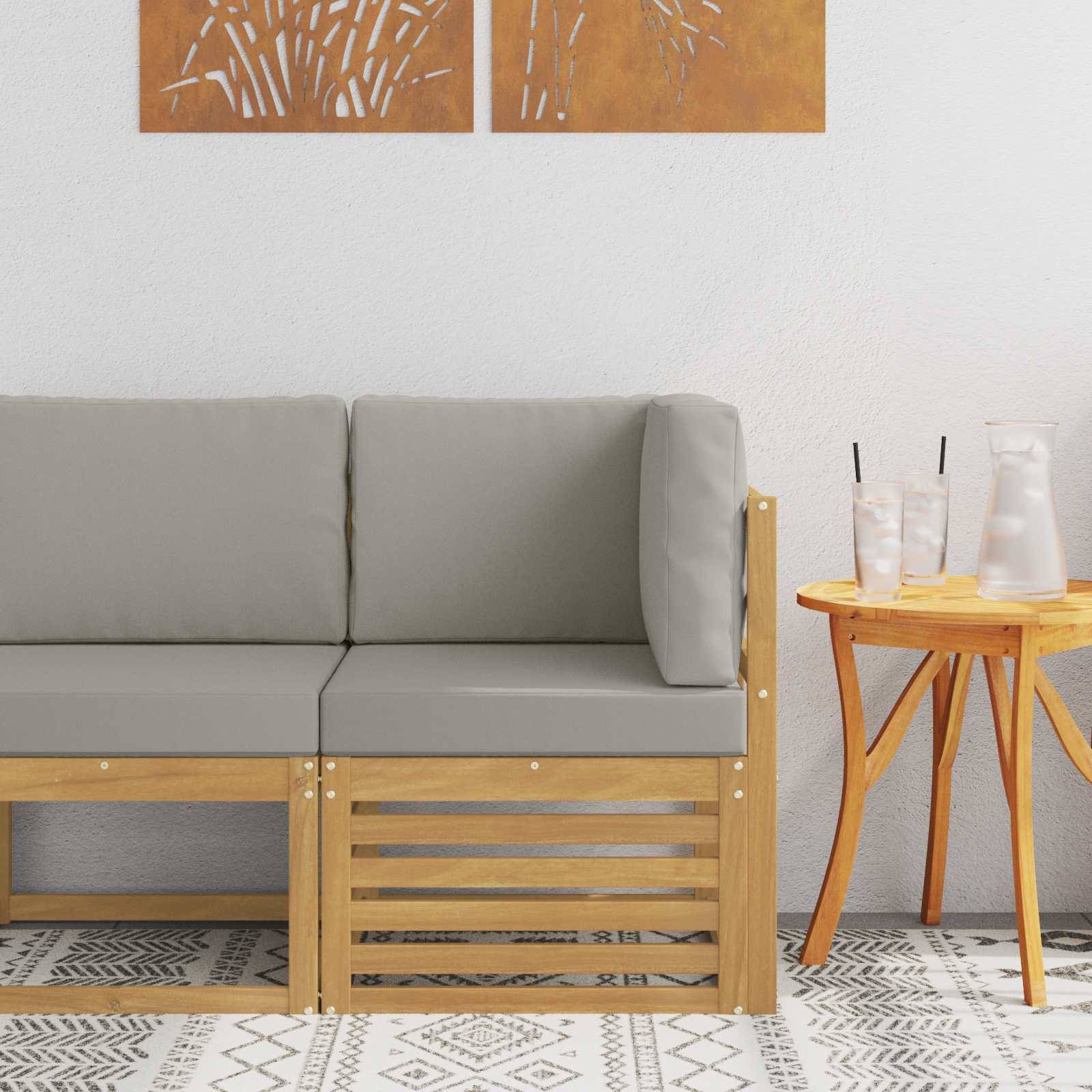 vidaXL Outdoor Ecksofa Massivholz Akazie Weiß