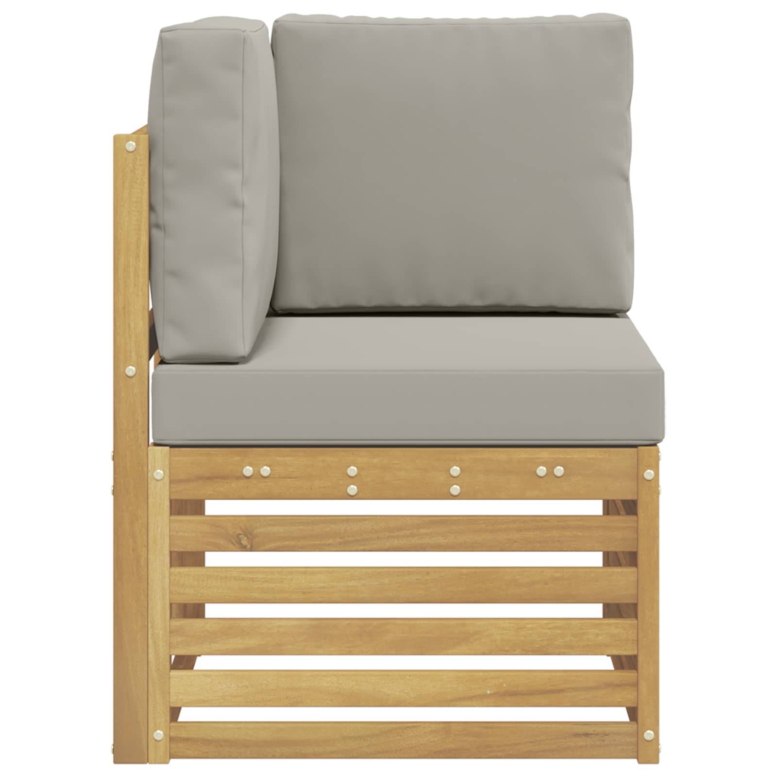 vidaXL Outdoor Ecksofa Massivholz Akazie Weiß