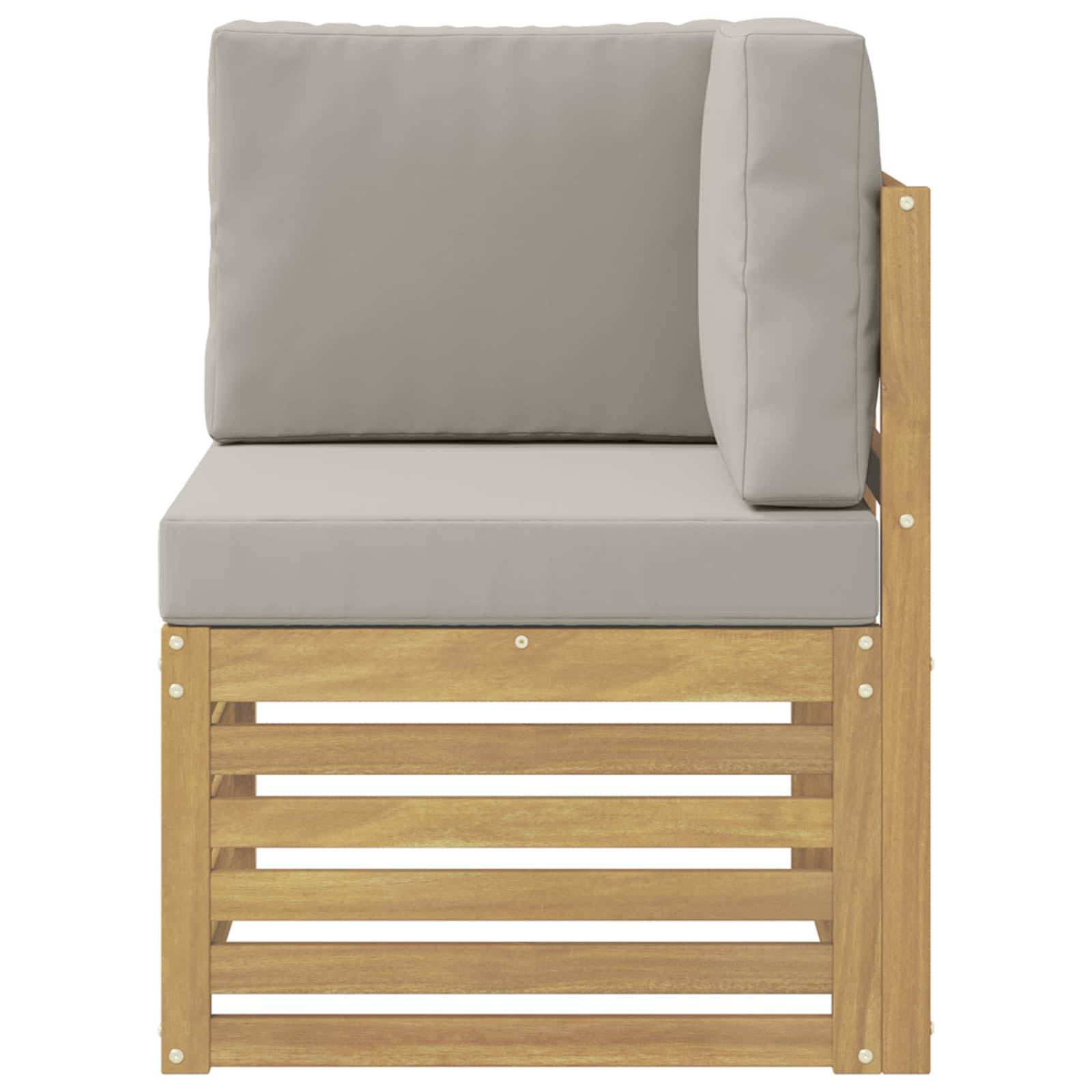 vidaXL Outdoor Ecksofa Massivholz Akazie Weiß