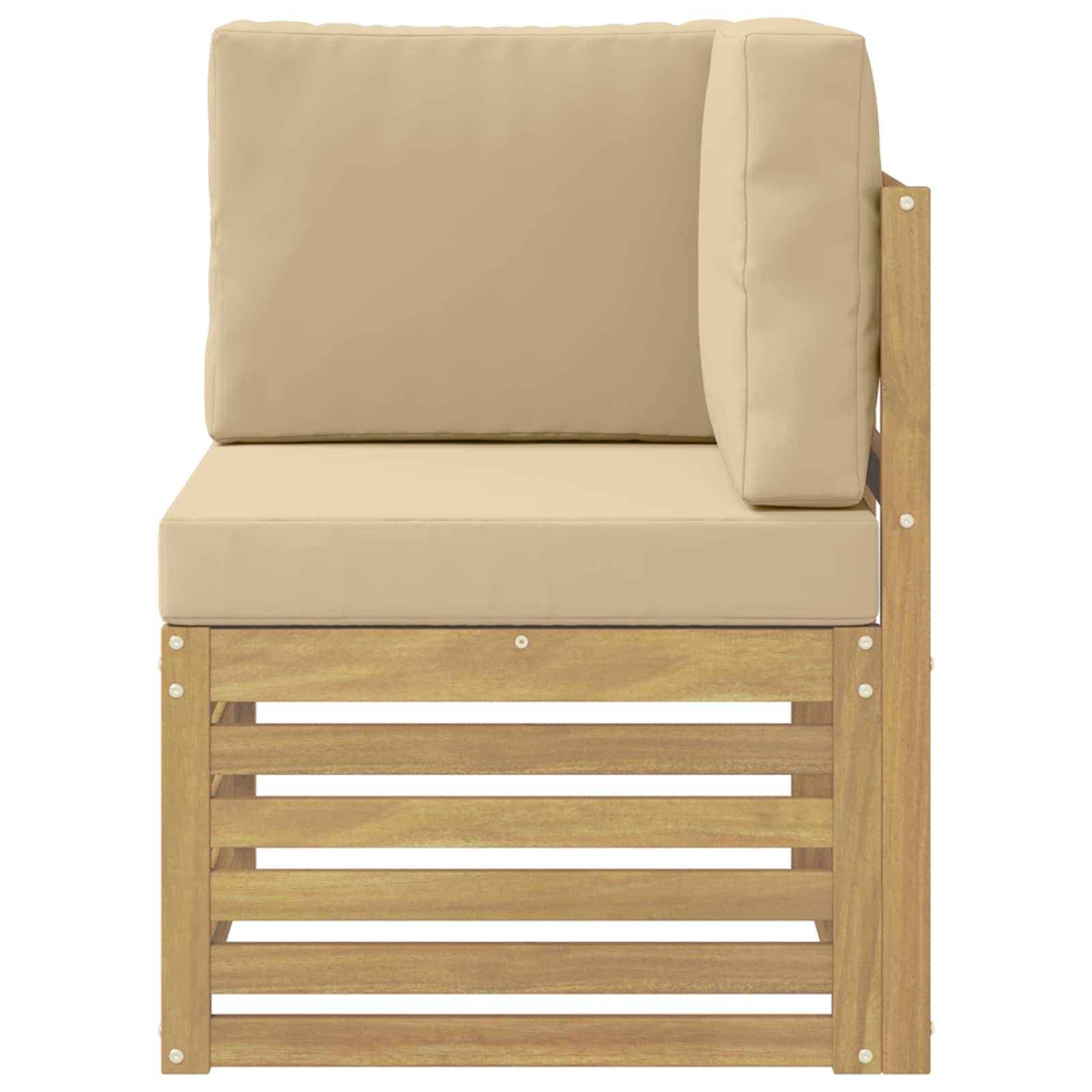 vidaXL Outdoor Ecksofa Massivholz Akazie Weiß