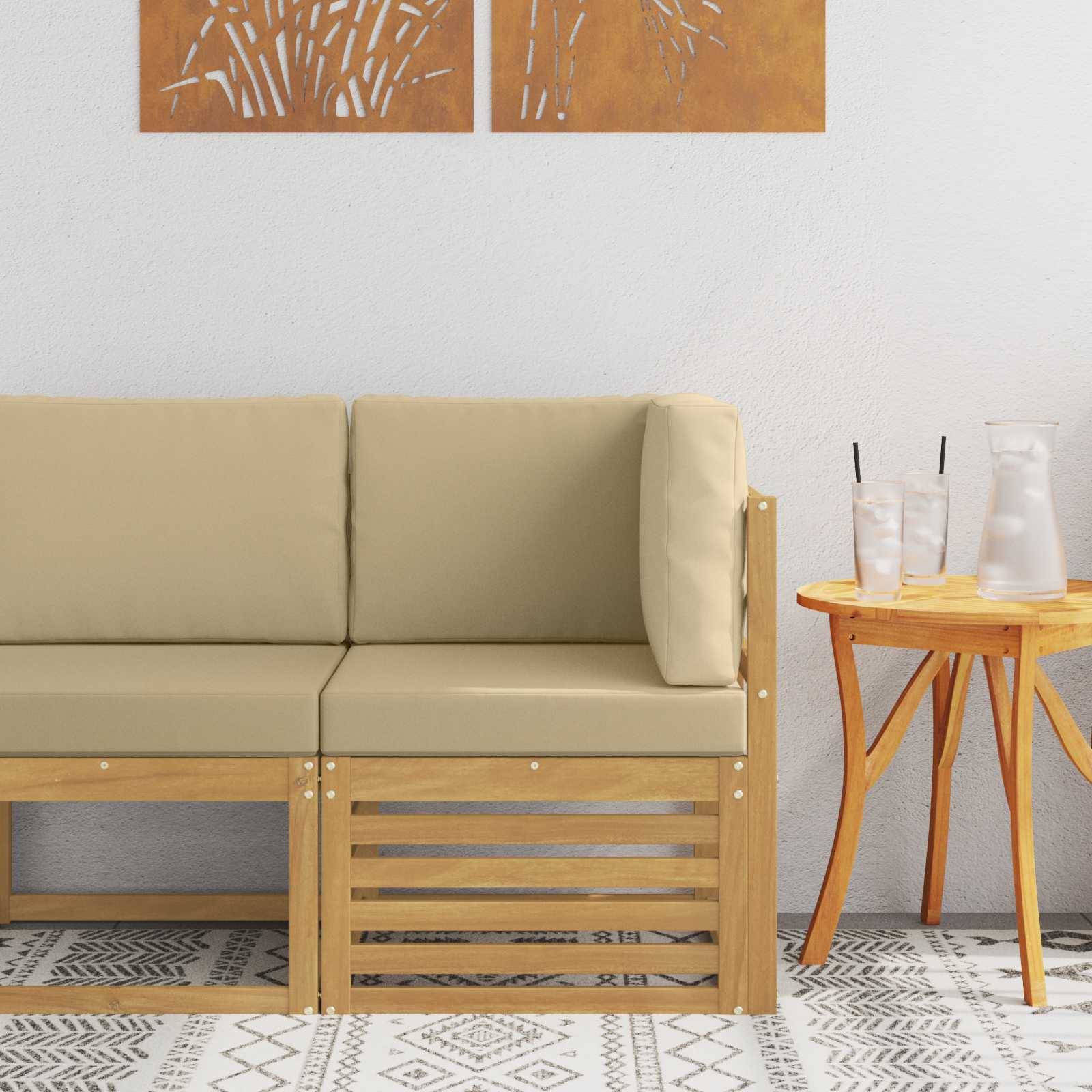 vidaXL Outdoor Ecksofa Massivholz Akazie Weiß