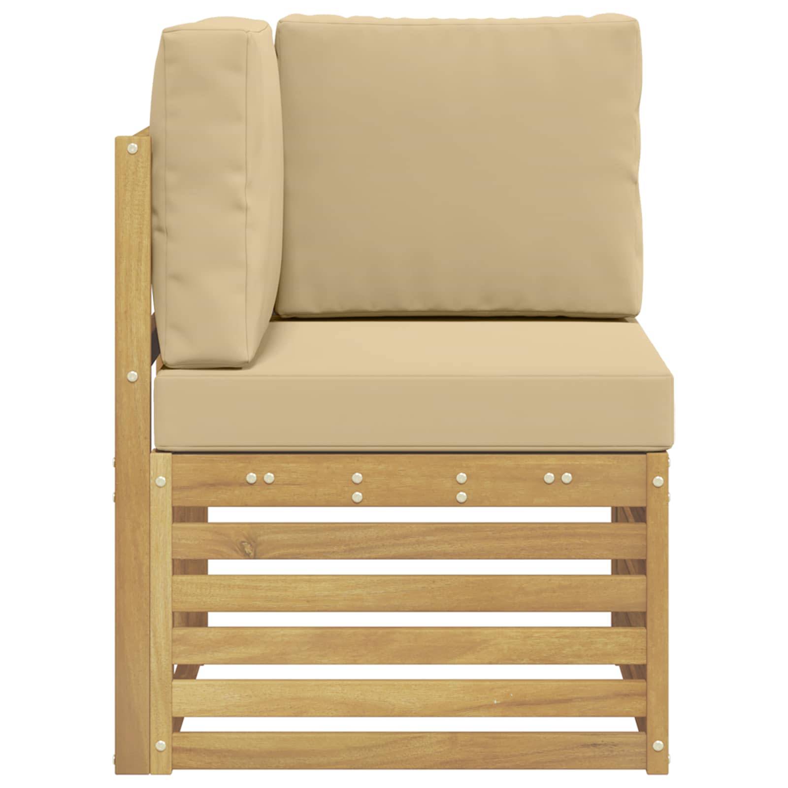 vidaXL Outdoor Ecksofa Massivholz Akazie Weiß