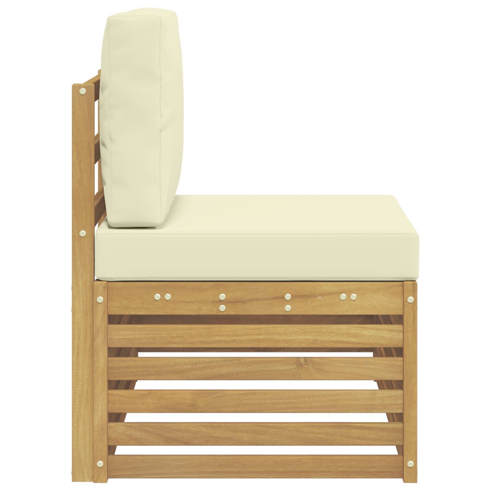 vidaXL Ecksofa-Einheiten für draußen Weiß und Creme 91 x 63 x 73 cm