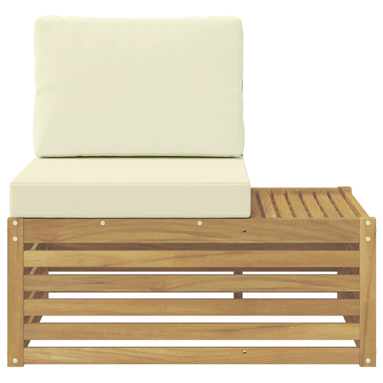 vidaXL Ecksofa-Einheiten für draußen Weiß und Creme 91 x 63 x 73 cm