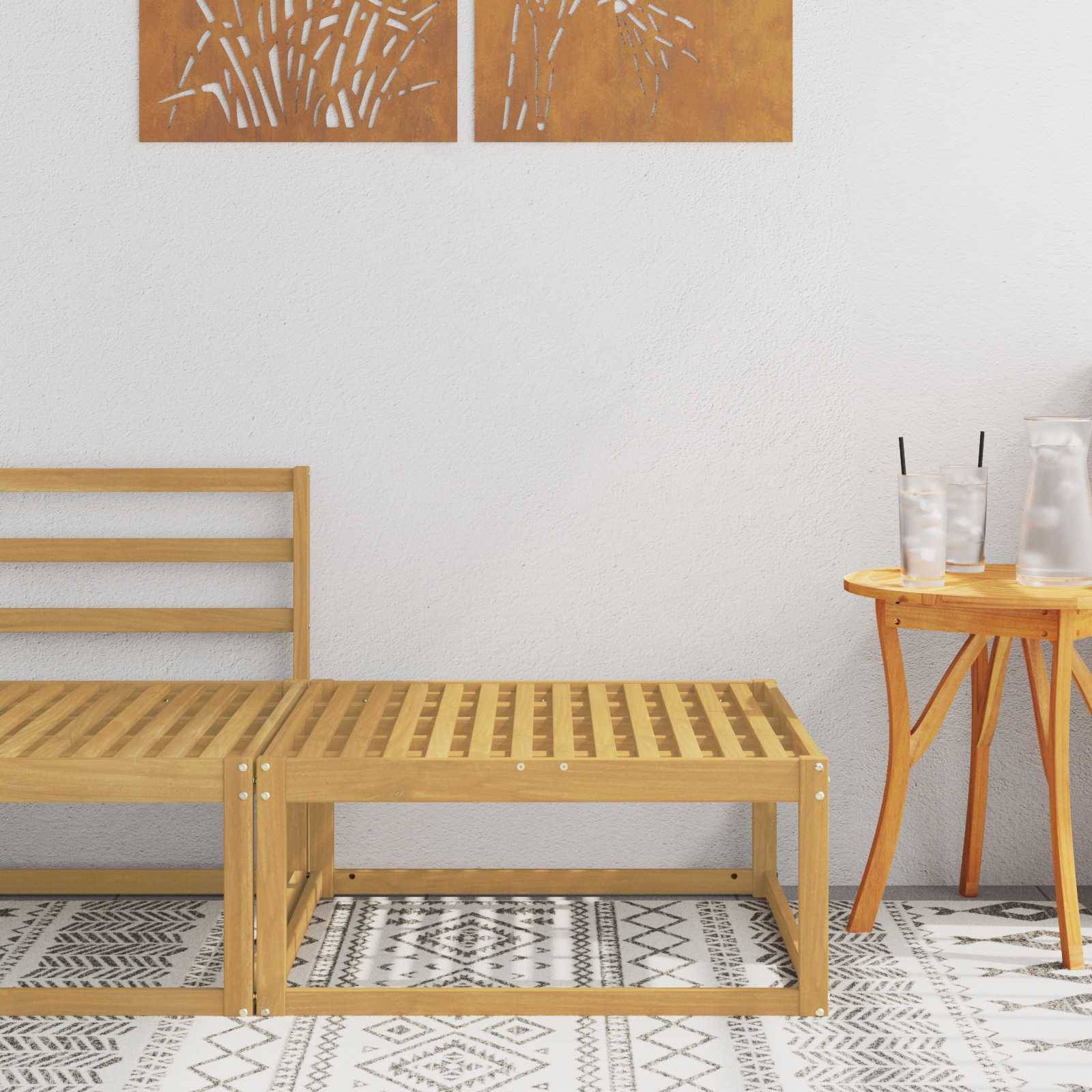 vidaXL Outdoor-Fußhocker Massivholz Akazie Weiß 79 x 79 x 37 cm