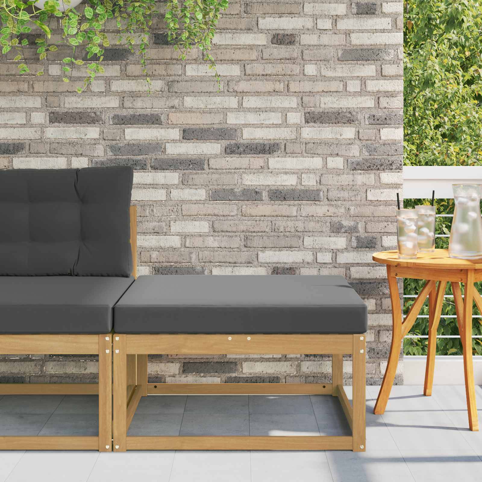 vidaXL Outdoor-Fußhocker Polyester Weiß