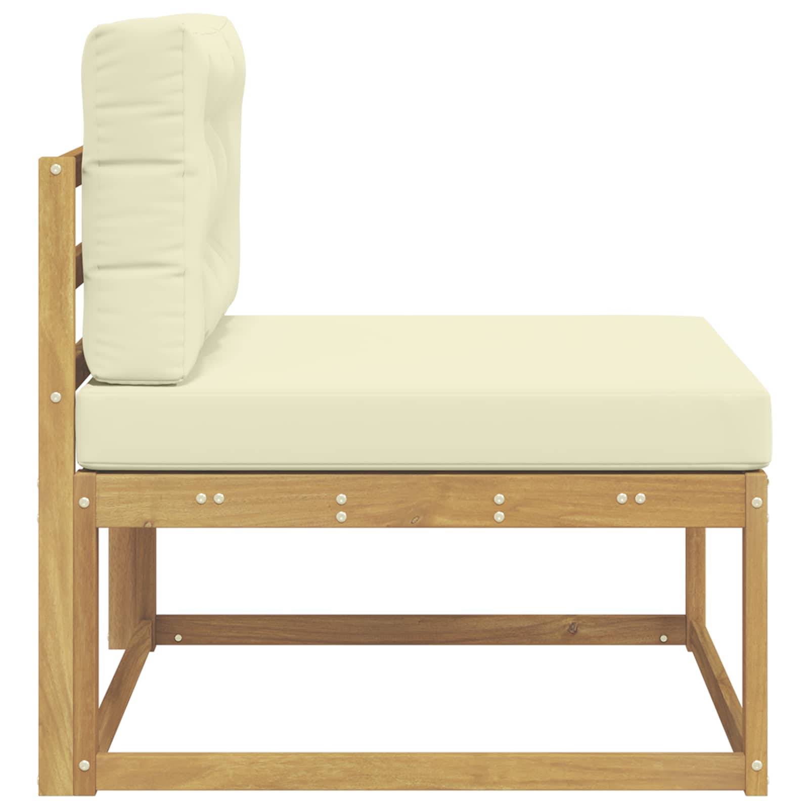 vidaXL Outdoor Mittelsofa Polyester Weiß