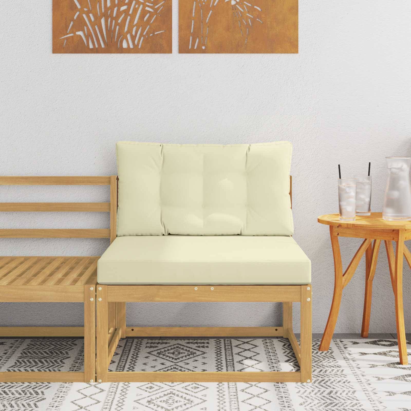 vidaXL Outdoor Mittelsofa Polyester Weiß