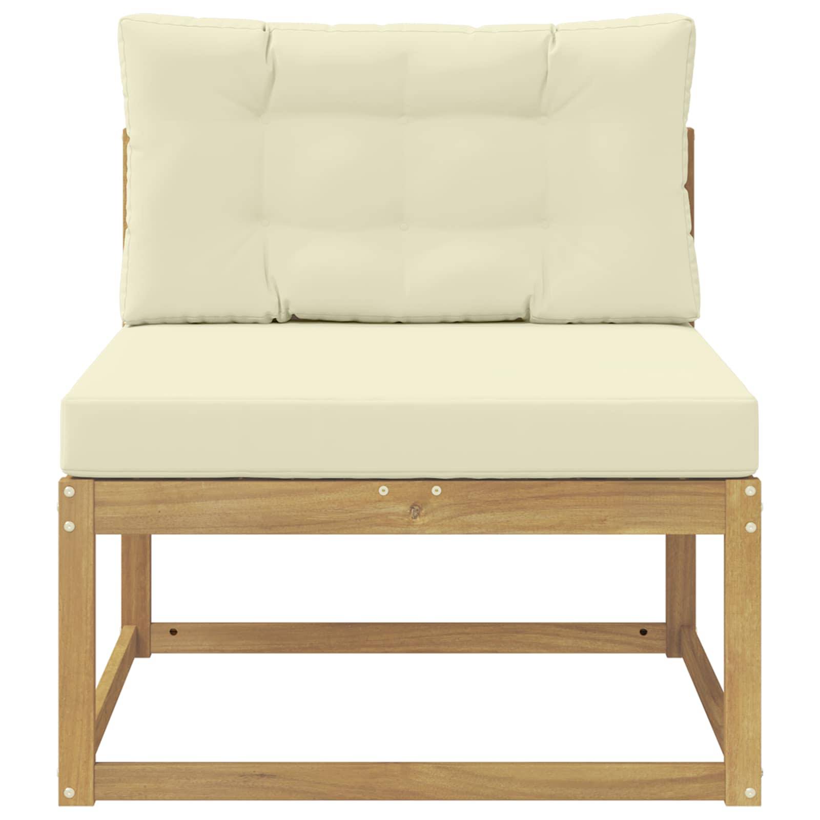 vidaXL Outdoor Mittelsofa Polyester Weiß