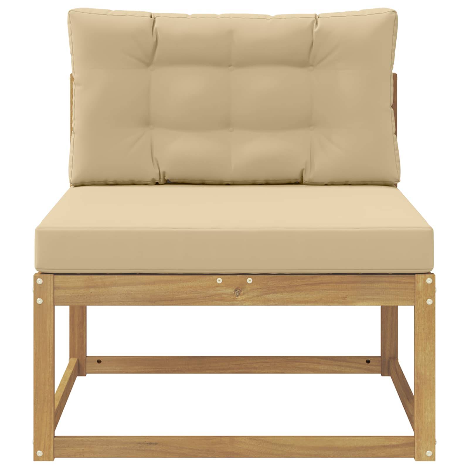 vidaXL Outdoor Mittelsofa Polyester Weiß