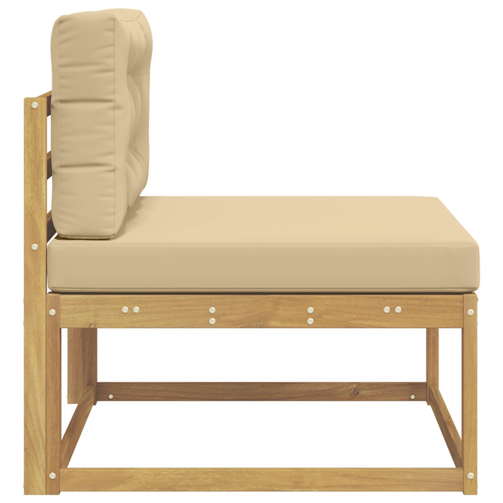 vidaXL Outdoor Mittelsofa Polyester Weiß