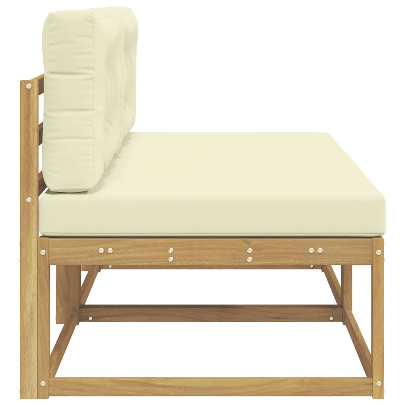 vidaXL 2 Stück Outdoor Mittelsofa Polyester Weiß