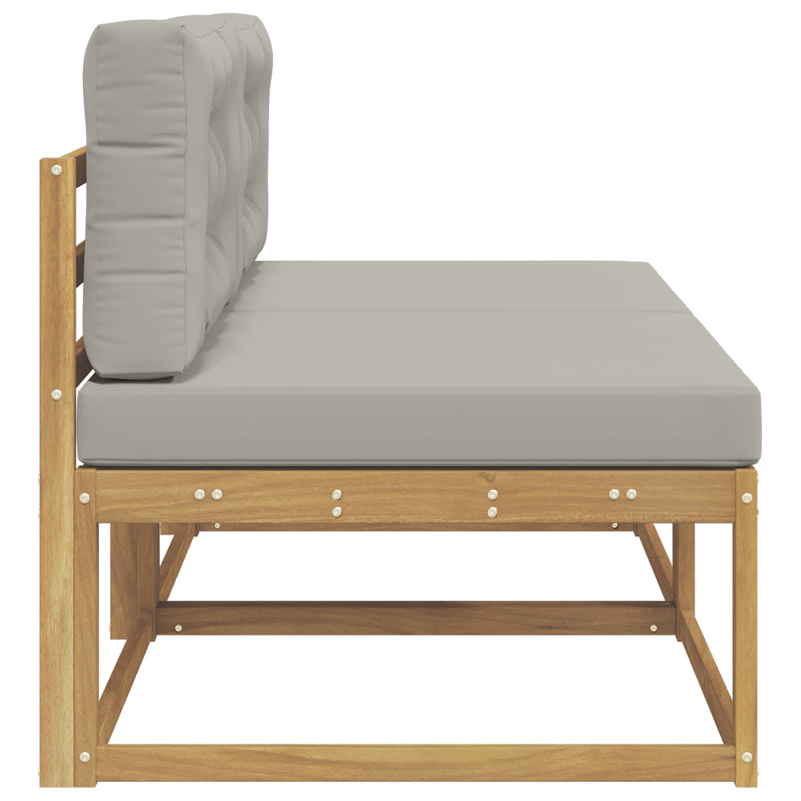 vidaXL 2 Stück Outdoor Mittelsofa Polyester Weiß
