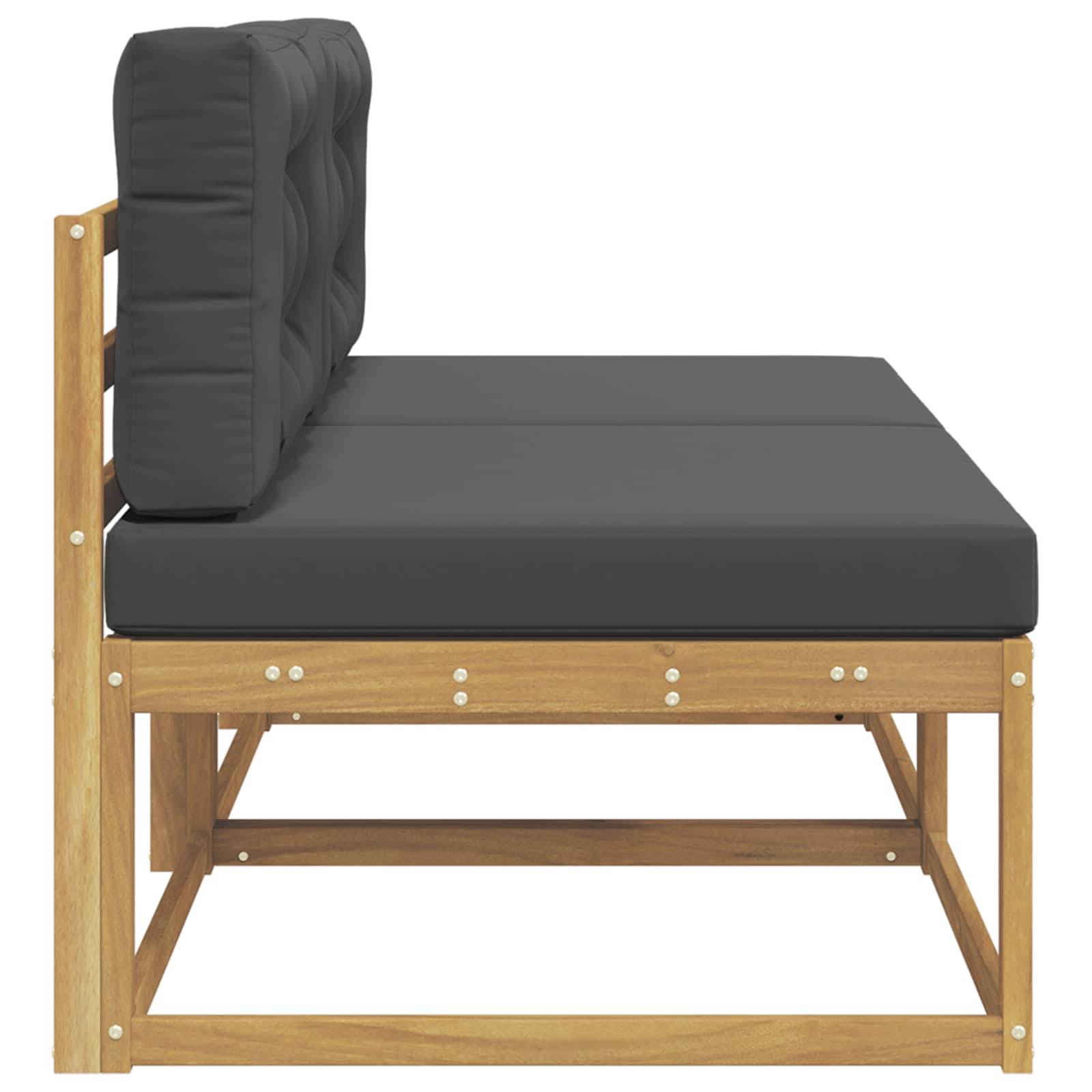 vidaXL 2 Stück Outdoor Mittelsofa Polyester Weiß
