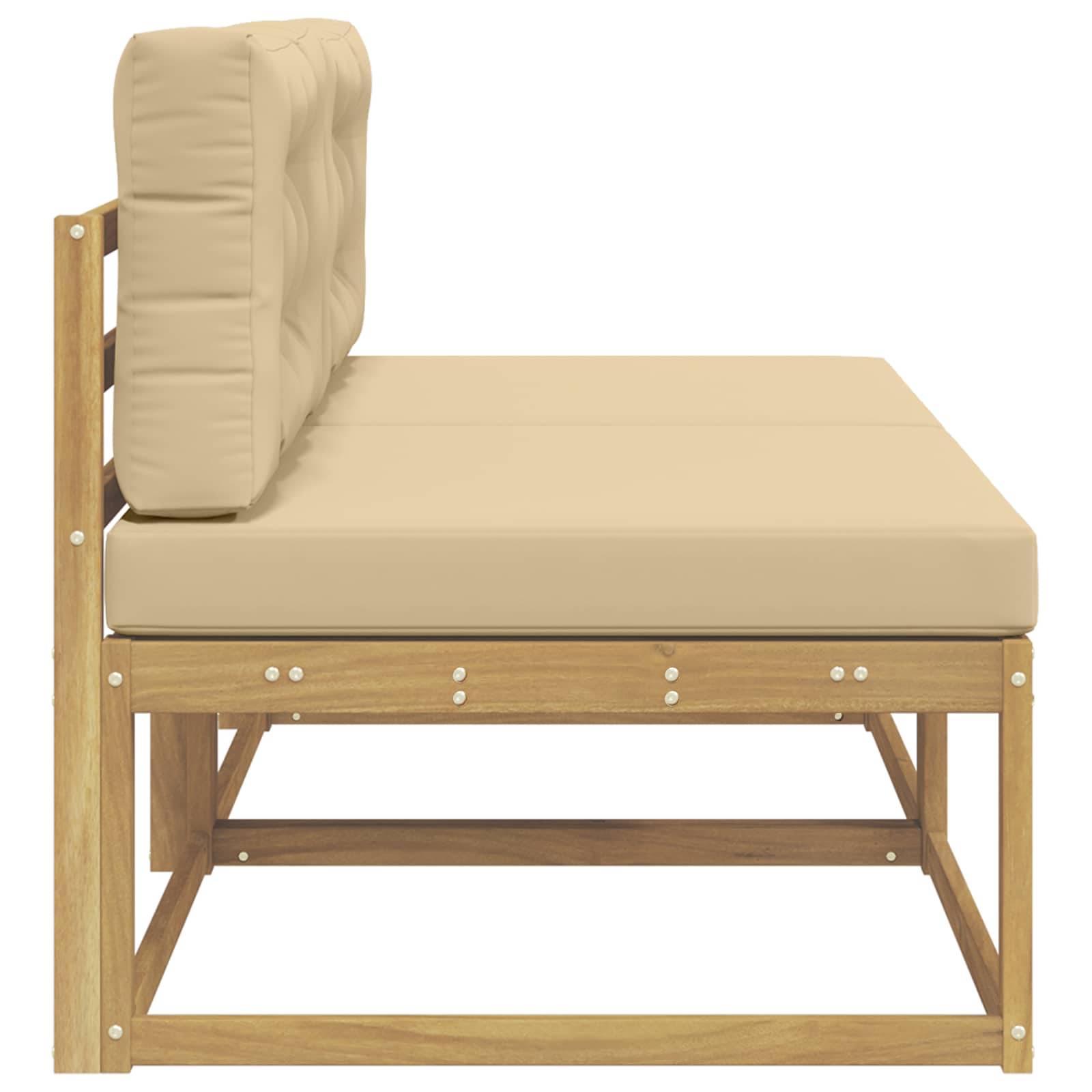 vidaXL 2 Stück Outdoor Mittelsofa Polyester Weiß