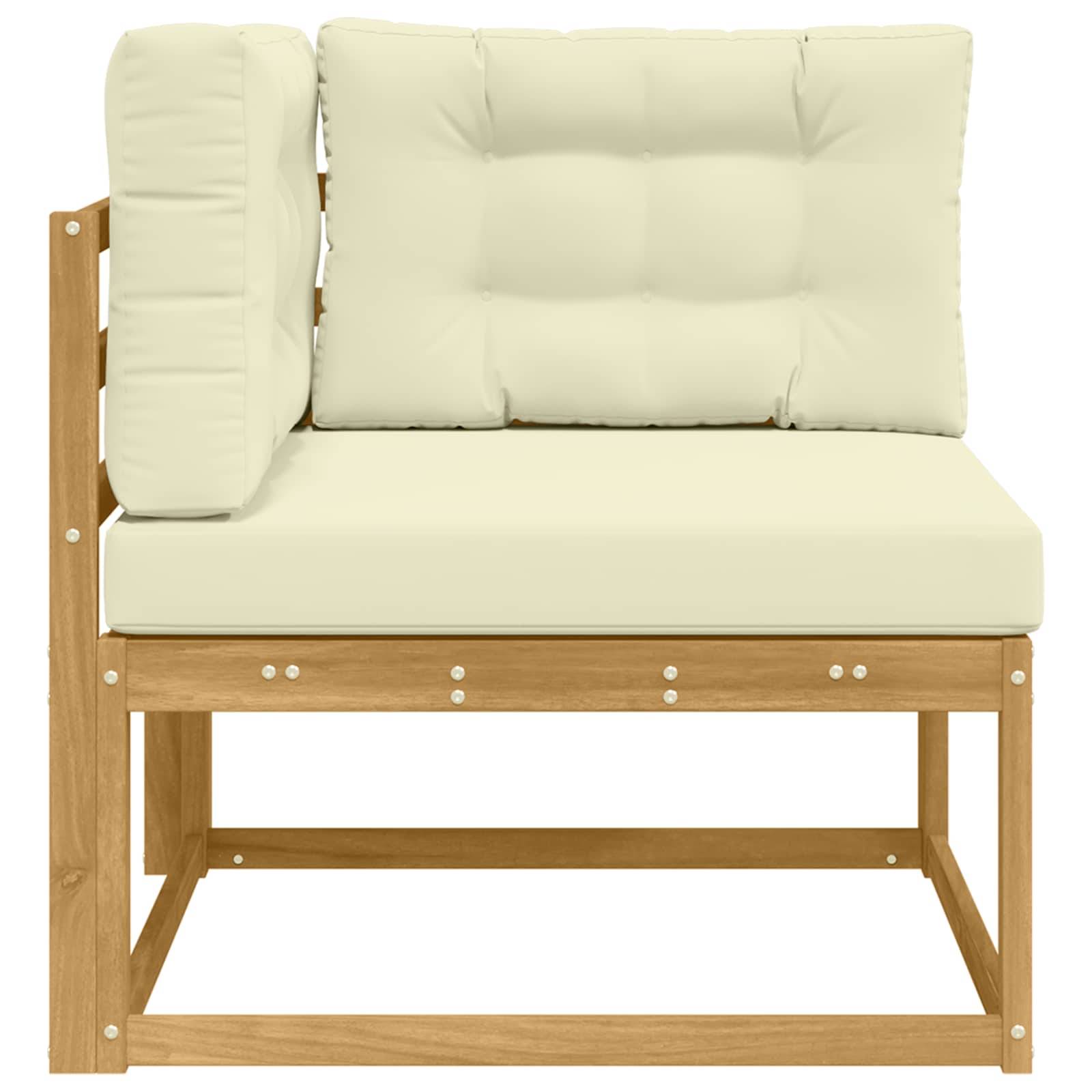 vidaXL Outdoor Ecksofa Polyester Weiß