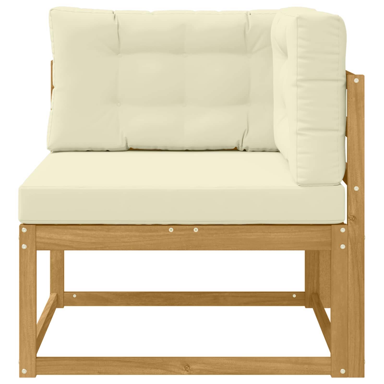 vidaXL Outdoor Ecksofa Polyester Weiß