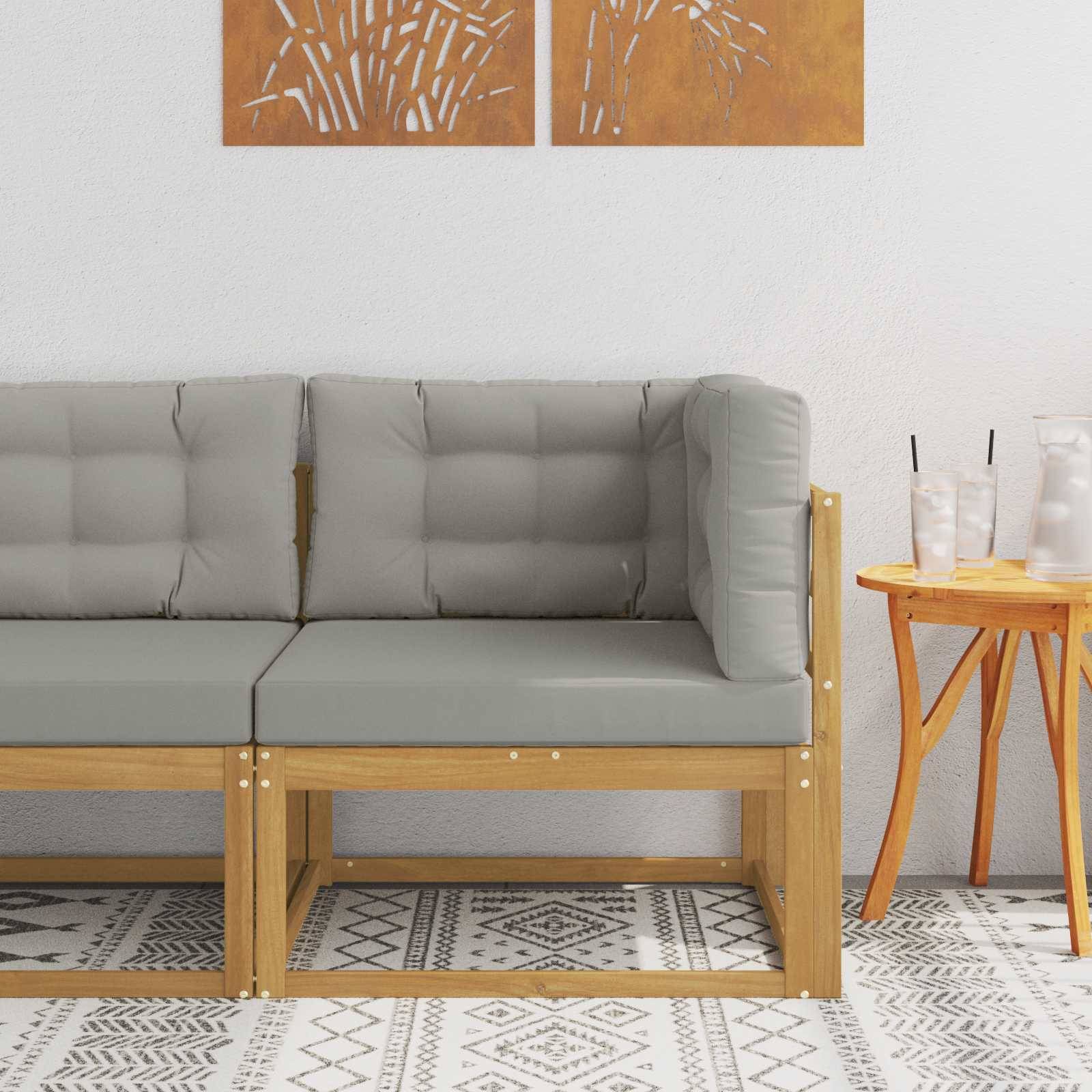 vidaXL Outdoor Ecksofa Polyester Weiß