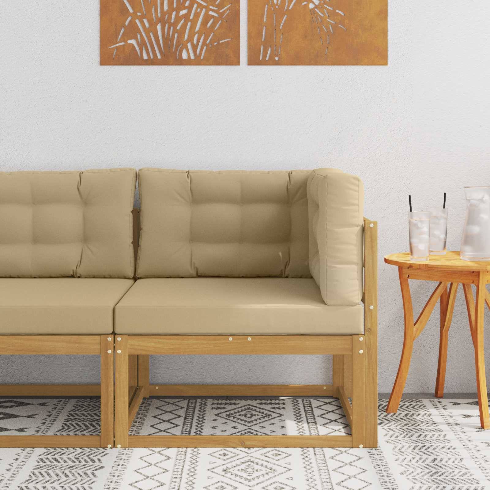 vidaXL Outdoor Ecksofa Polyester Weiß