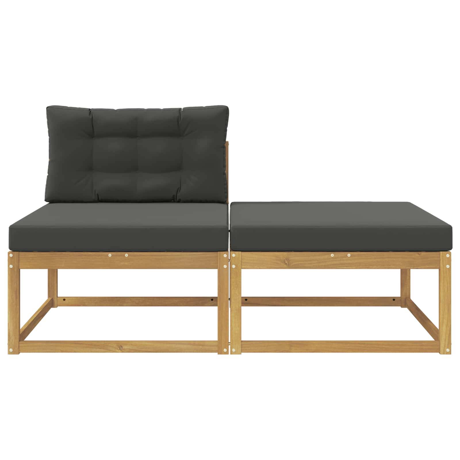 vidaXL 2 Stück Outdoor-Fußhocker Polyester Weiß