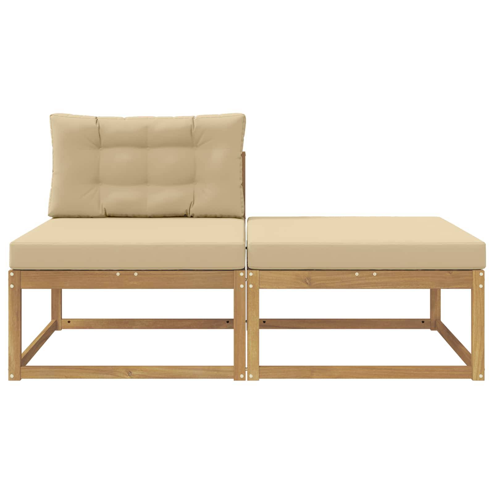 vidaXL 2 Stück Outdoor-Fußhocker Polyester Weiß